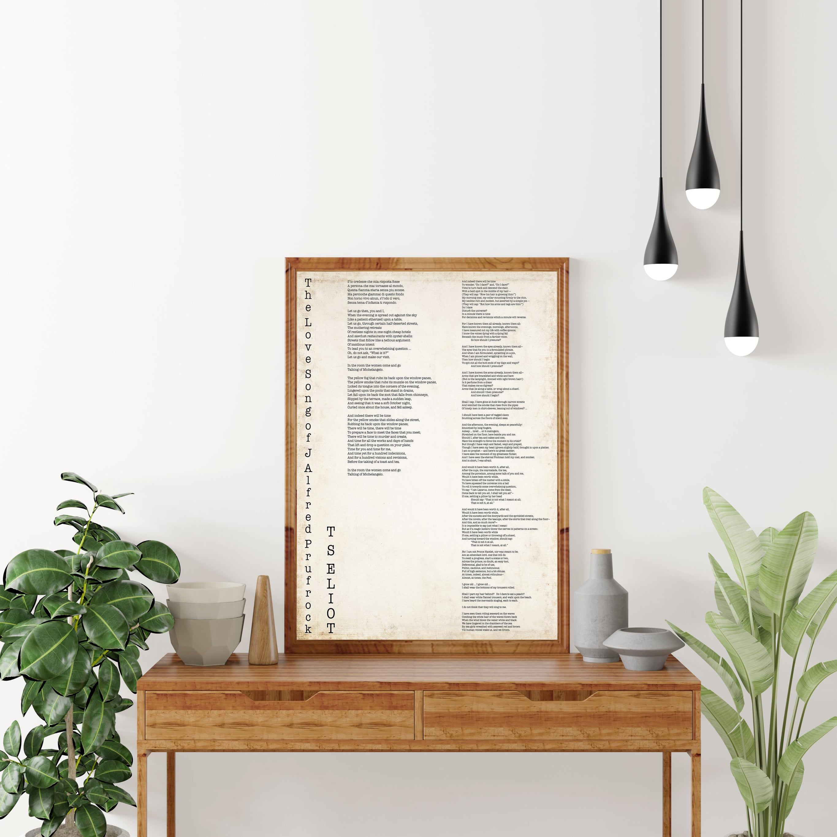 T.S. Eliot Poem Wall Art The Love Song of J Alfred Prufrock