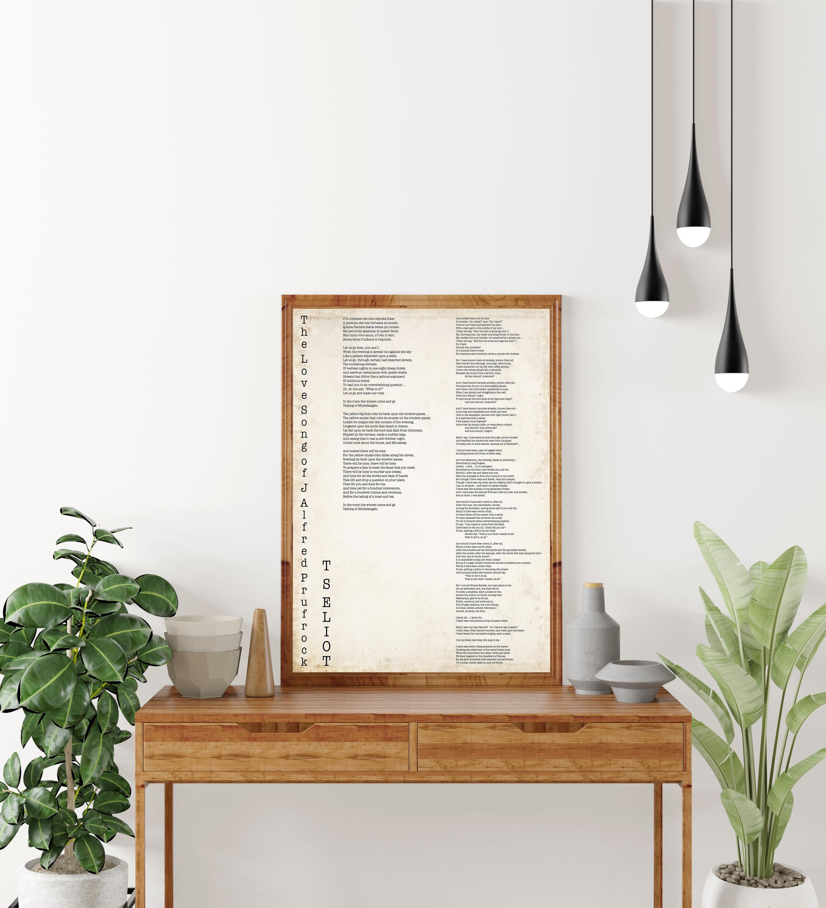 T.S. Eliot Poem Wall Art The Love Song of J Alfred Prufrock