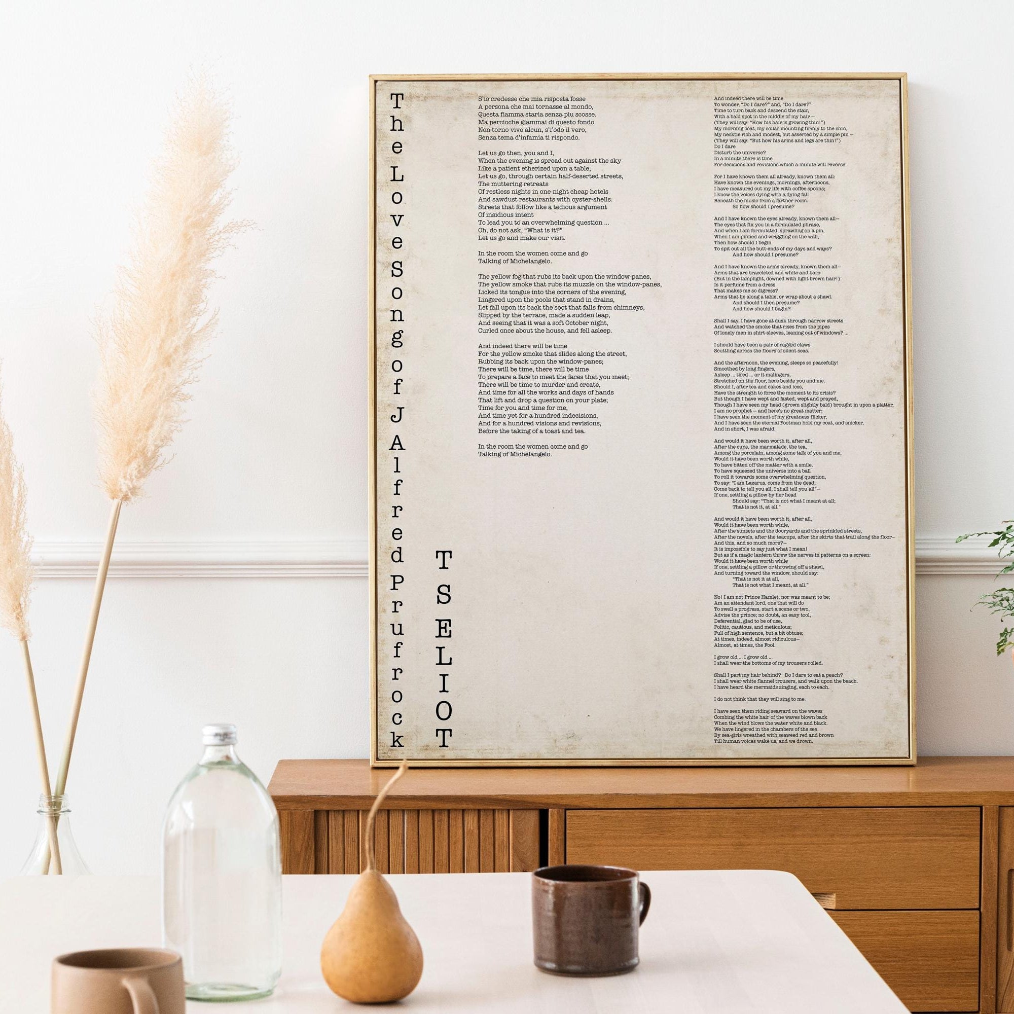 T.S. Eliot Poem Wall Art The Love Song of J Alfred Prufrock