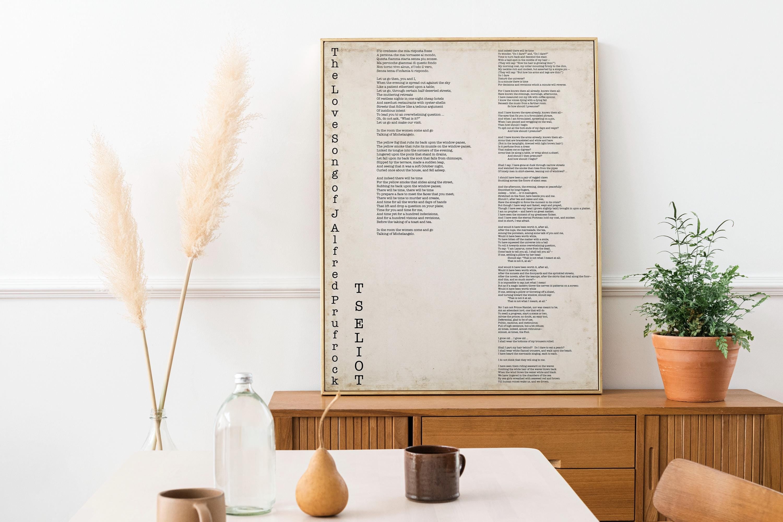 T.S. Eliot Poem Wall Art The Love Song of J Alfred Prufrock
