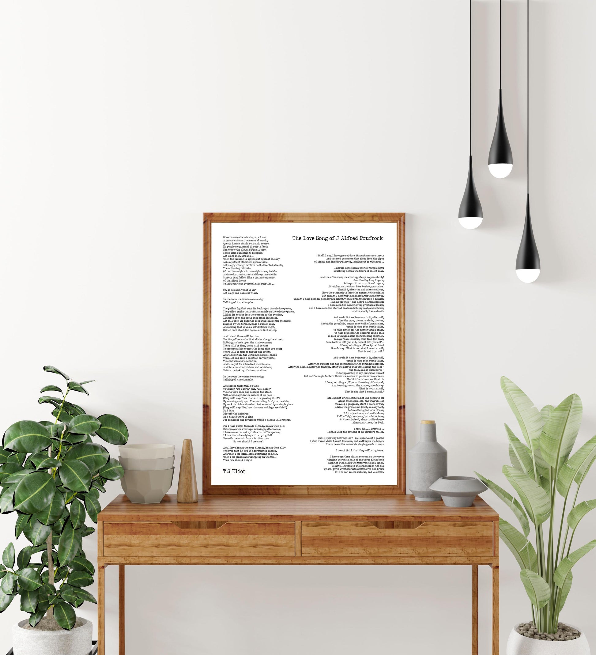 T.S. Eliot Poem Print – The Love Song of J. Alfred Prufrock | Vintage Style Literary Wall Art | Modernist Poetry Home Decor