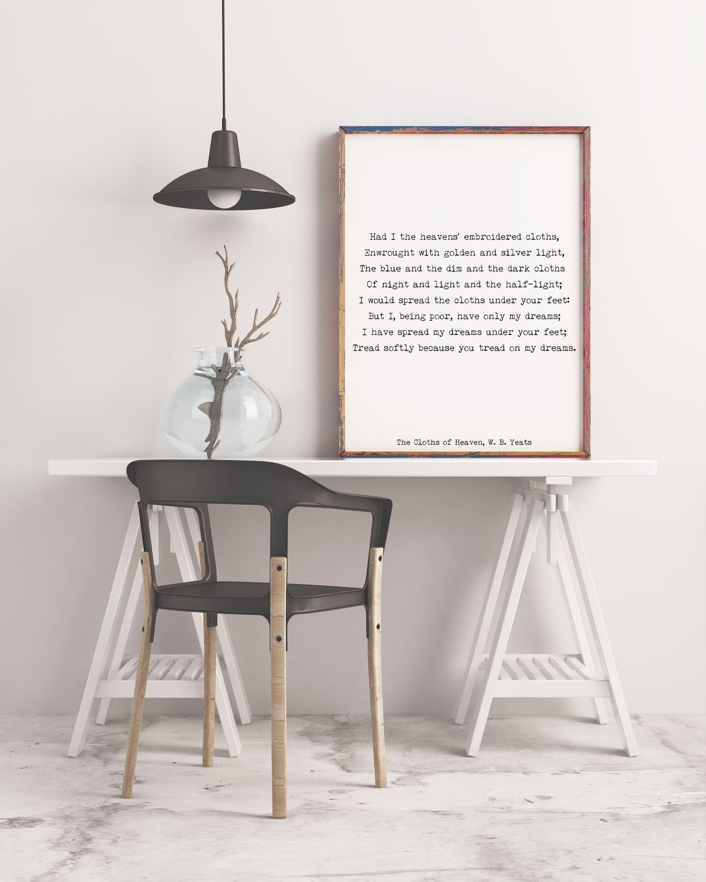 The Cloths of Heaven Poem Print – W. B. Yeats Literary Quote Wall Art, Romantic Typewriter Style