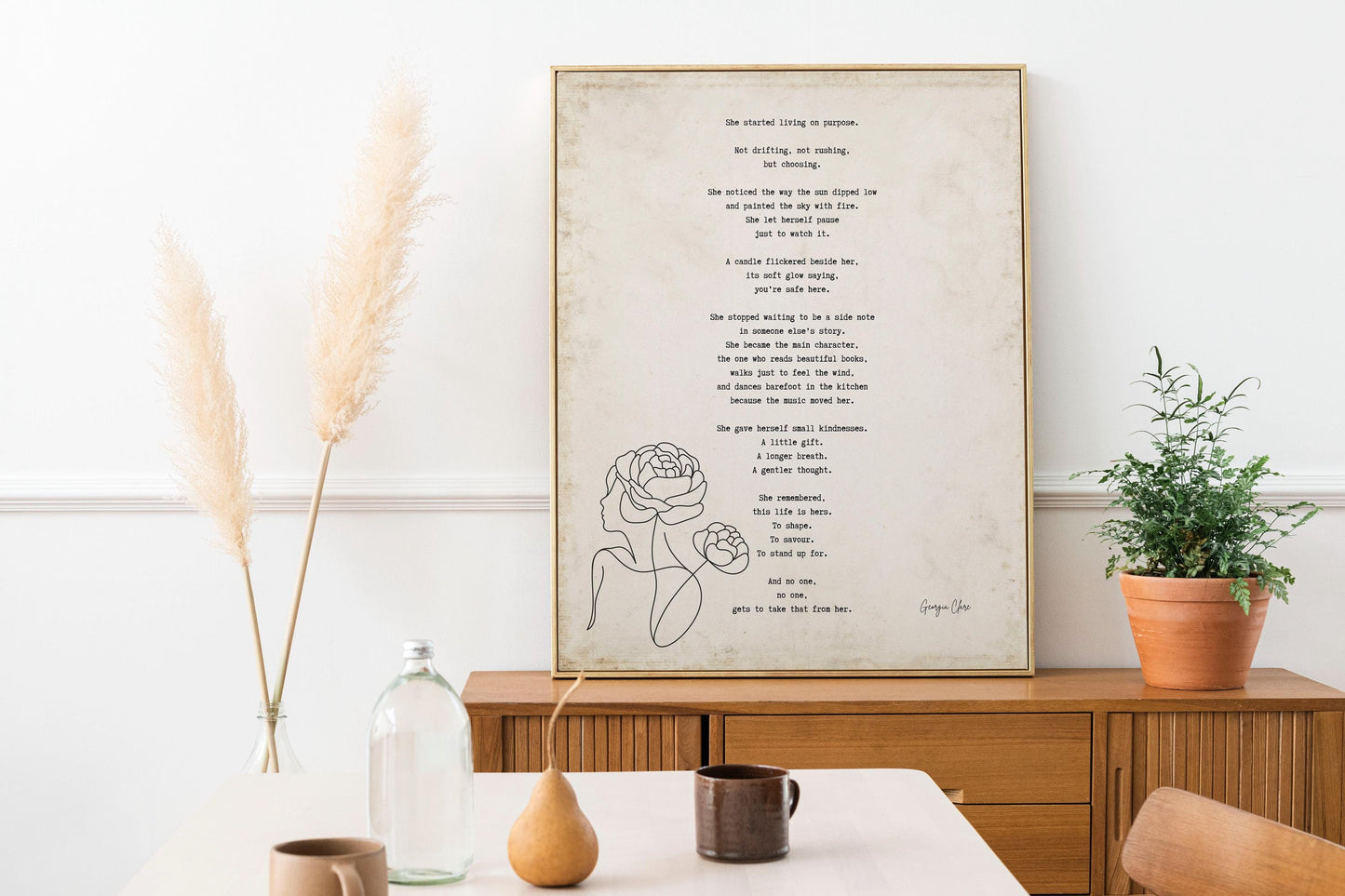 Inspirational Poetry Art Print by Georgia Clare – Self Worth Quote Empowerment Decor