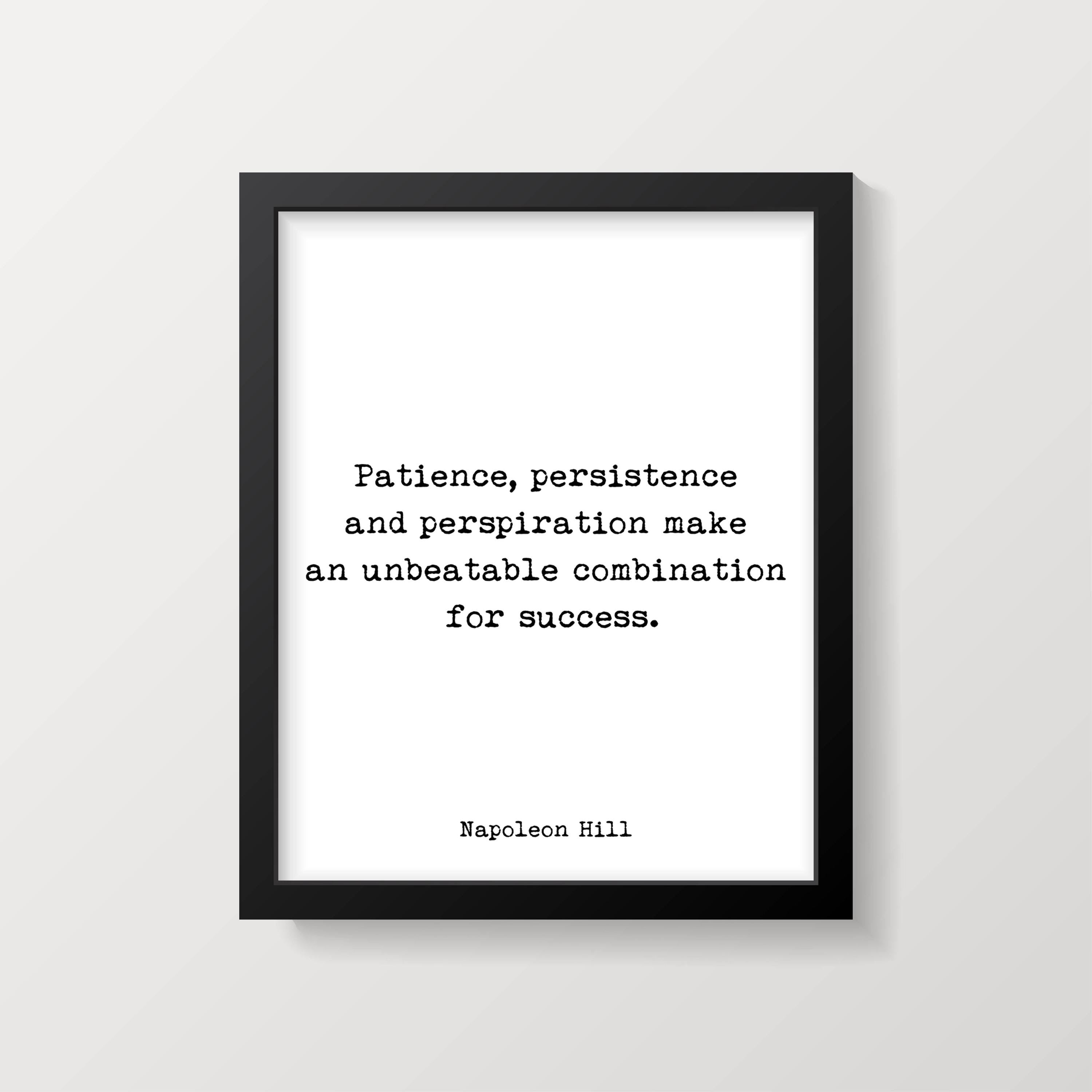 Napoleon Hill Quote Print – Typewriter Style Success Wall Art – Motivational Office Decor, Framed or Unframed