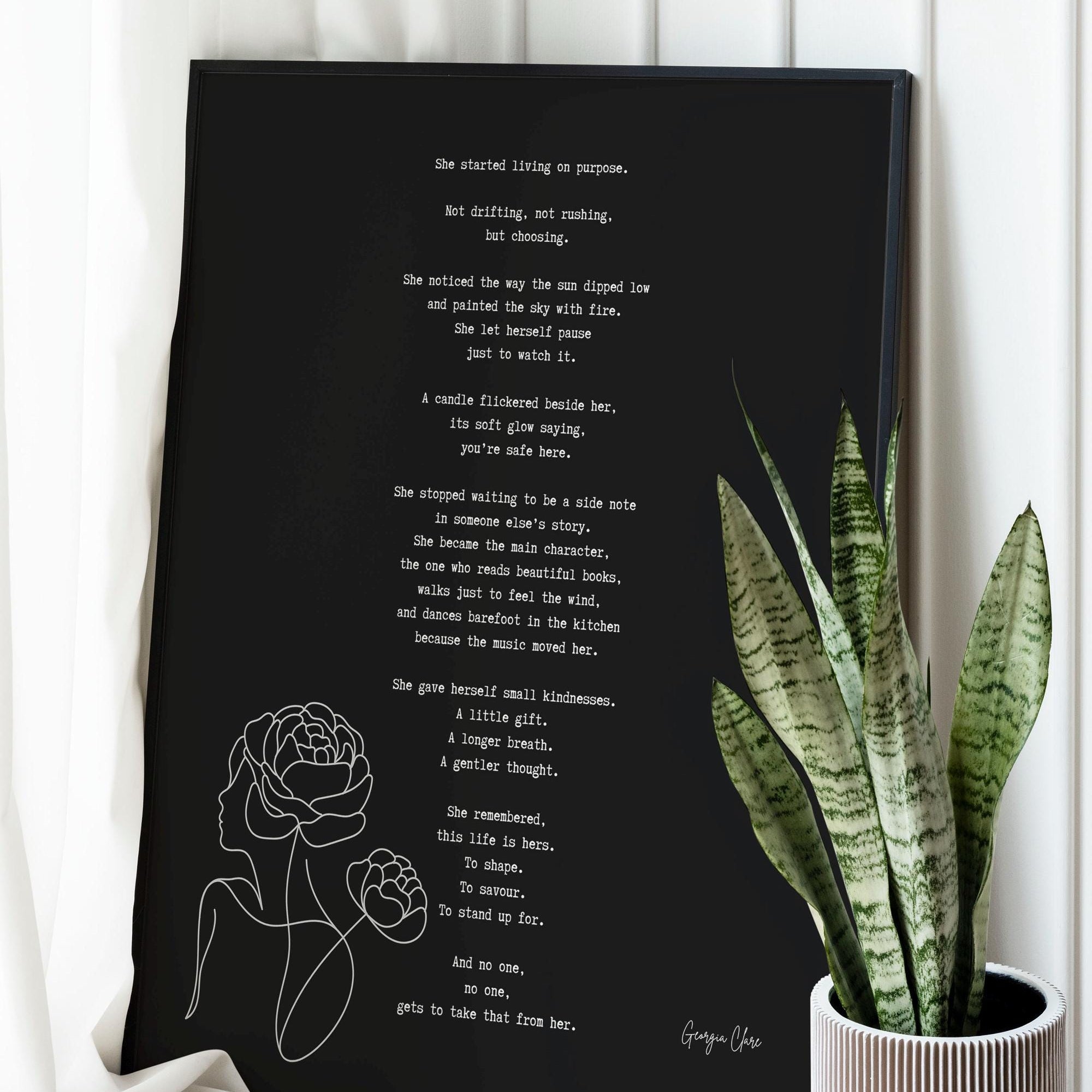 Inspirational Poetry Art Print by Georgia Clare – Self Worth Quote Empowerment Decor