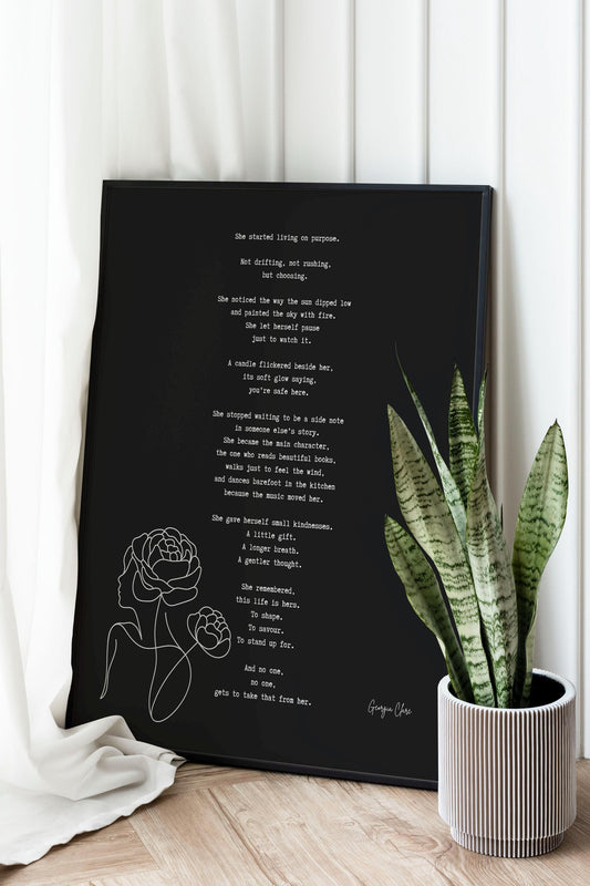 Inspirational Poetry Art Print by Georgia Clare – Self Worth Quote Empowerment Decor
