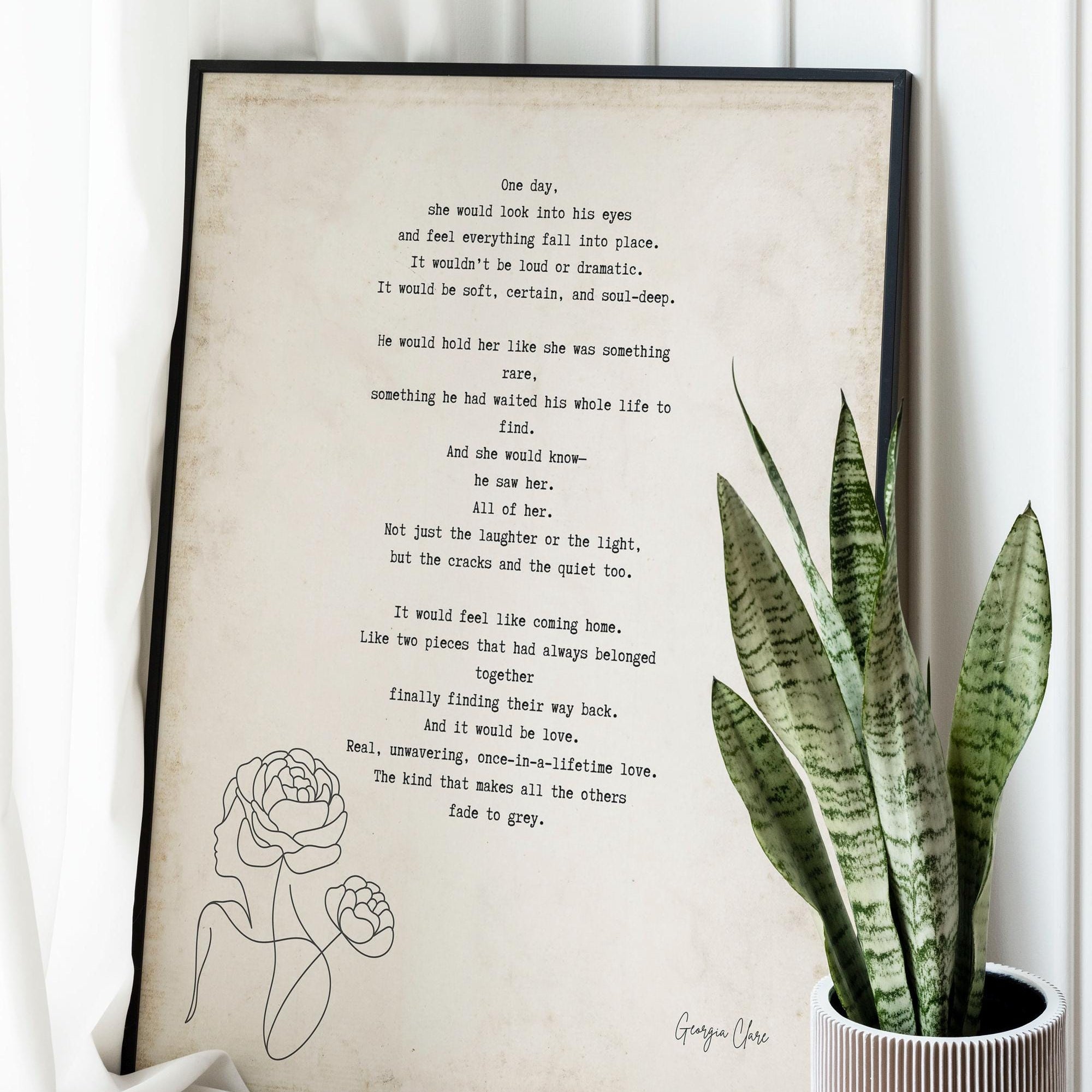 Once-in-a-Lifetime Love Poem Print – Romance Artwork by Georgia Clare