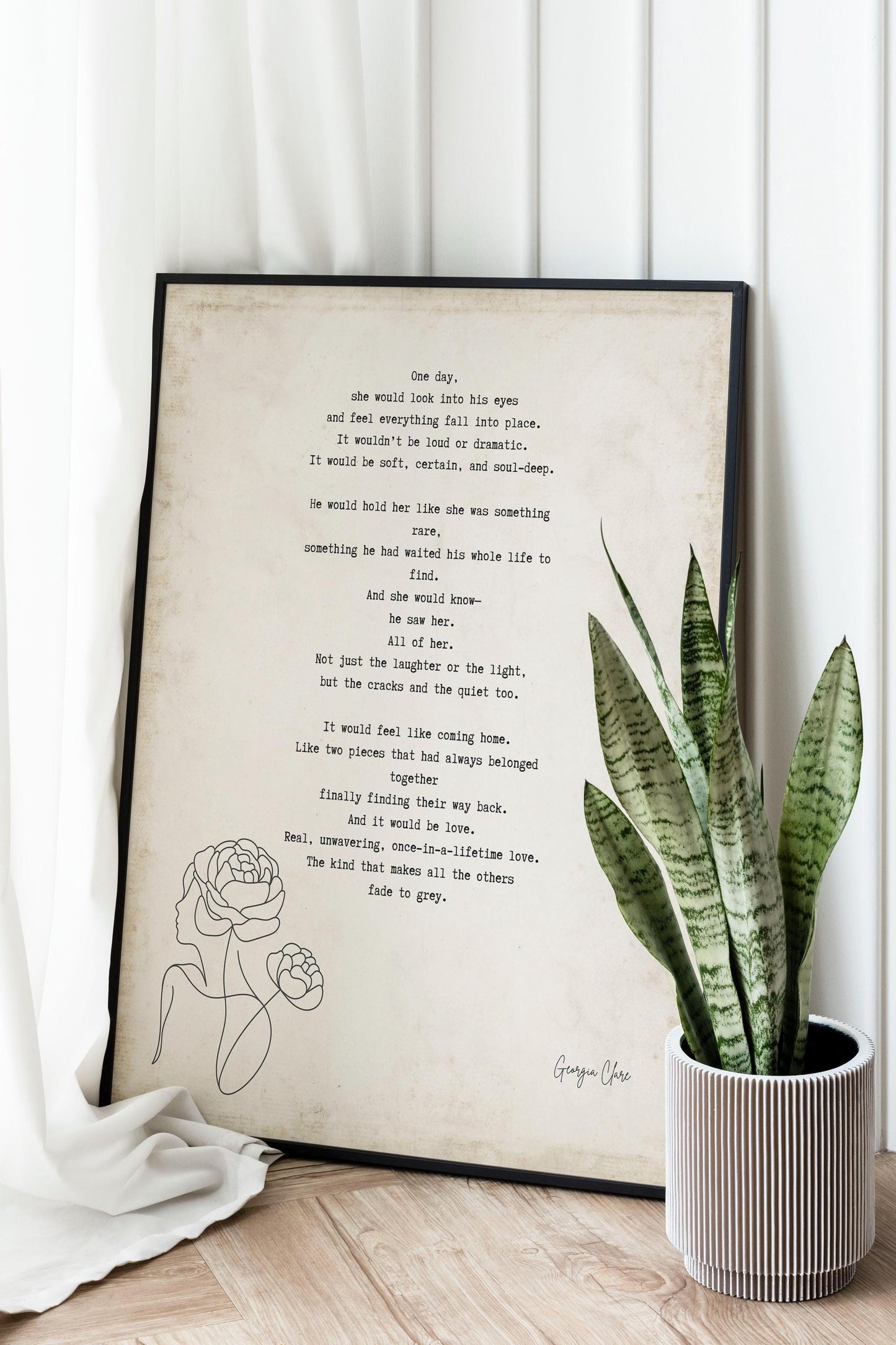 Once-in-a-Lifetime Love Poem Print – Romance Artwork by Georgia Clare