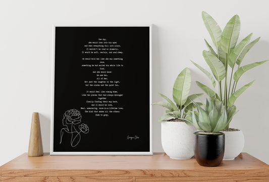 Once-in-a-Lifetime Love Poem Print – Romance Artwork by Georgia Clare