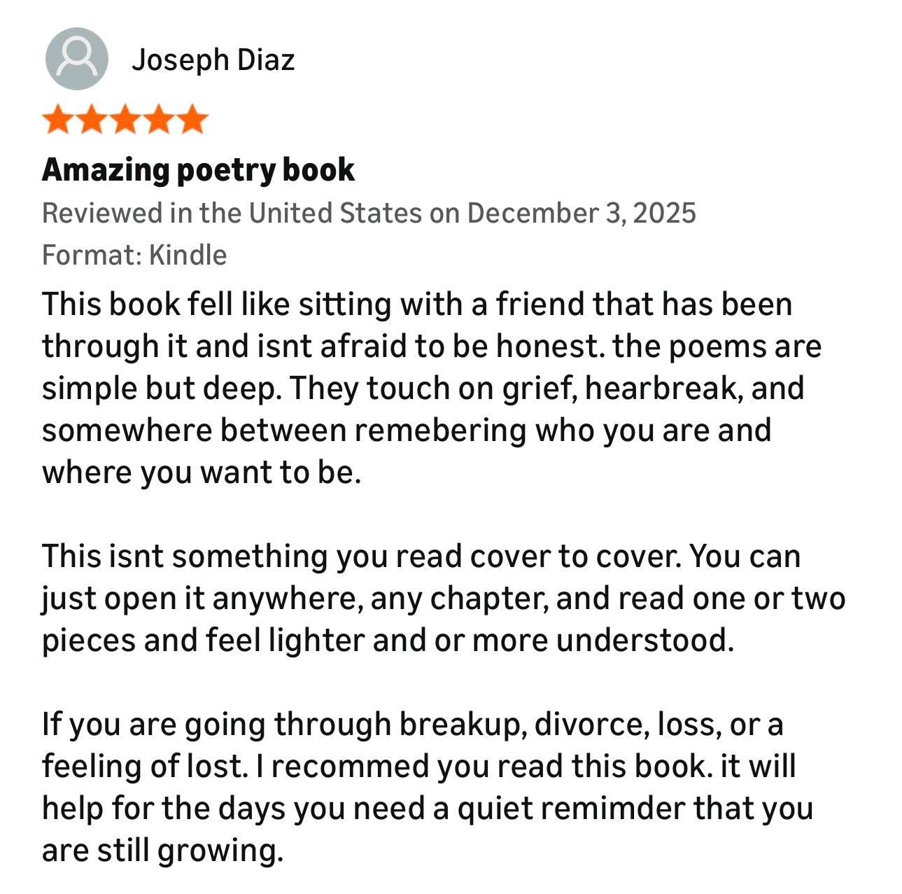 Healing Poetry Book, Grief