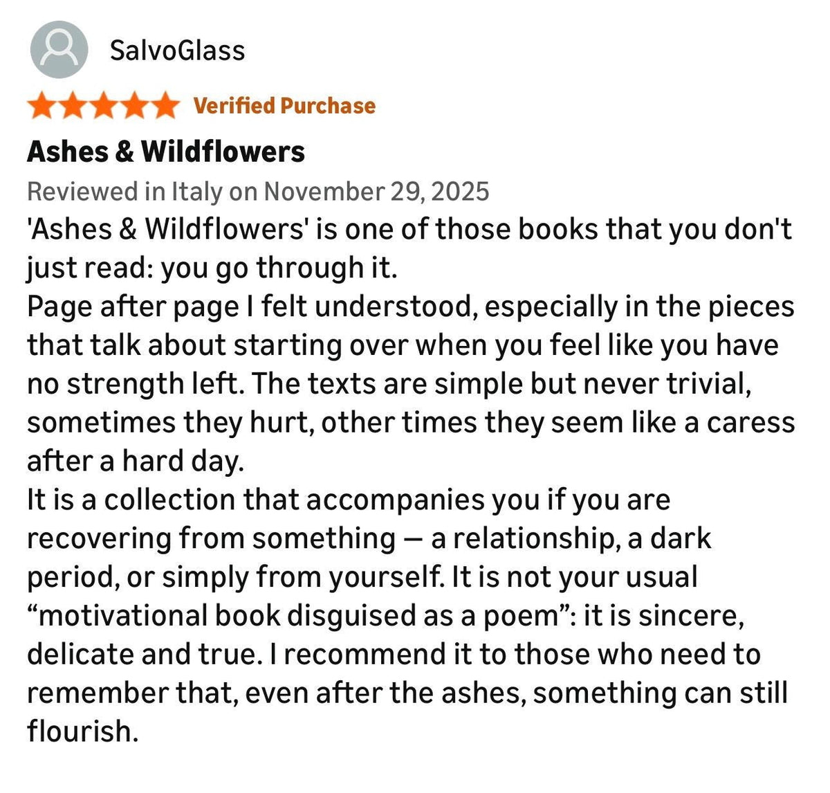 Ashes and Wildflowers: Healing Poetry Book for Grief, Heartbreak and Starting Over