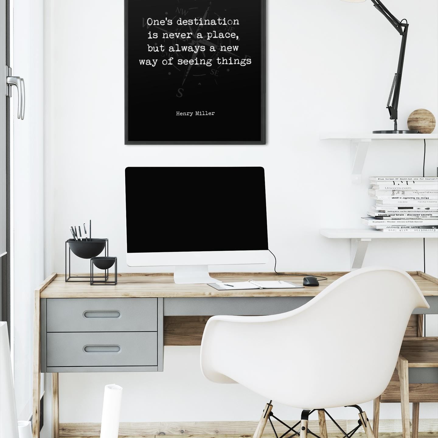 Henry Miller Quote Art Print – Minimalist Black, White or Vintage Wall Decor