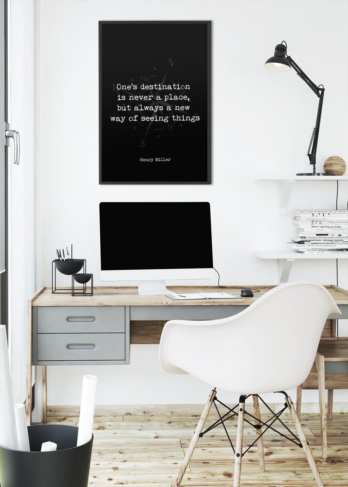 Henry Miller Quote Art Print – Minimalist Black, White or Vintage Wall Decor