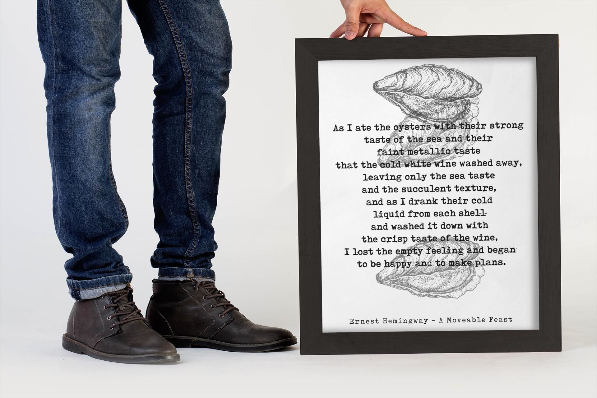 Ernest Hemingway Quote Art Print – Vintage Minimalist Literary Wall Decor