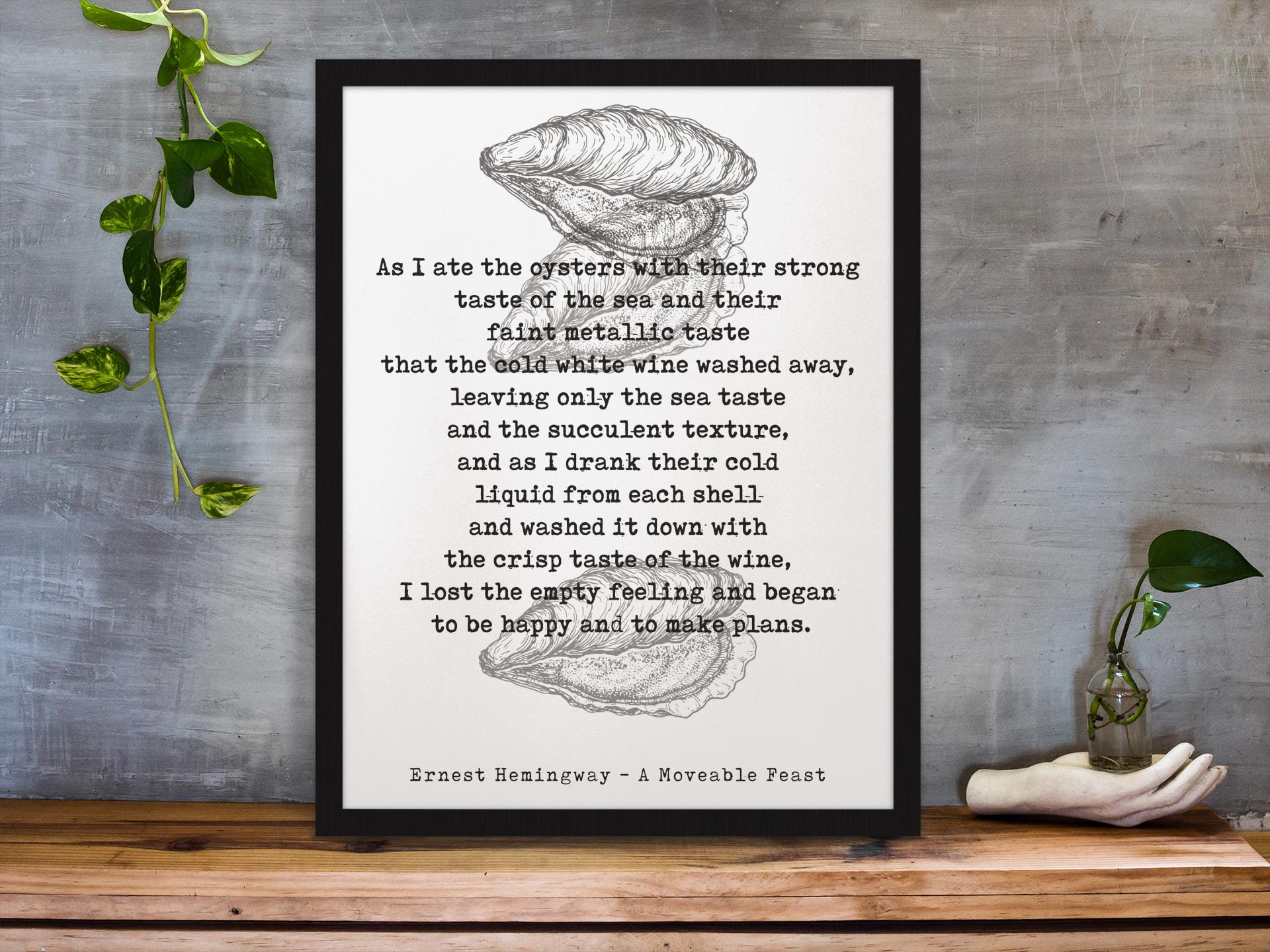 Ernest Hemingway Quote Art Print – Vintage Minimalist Literary Wall Decor