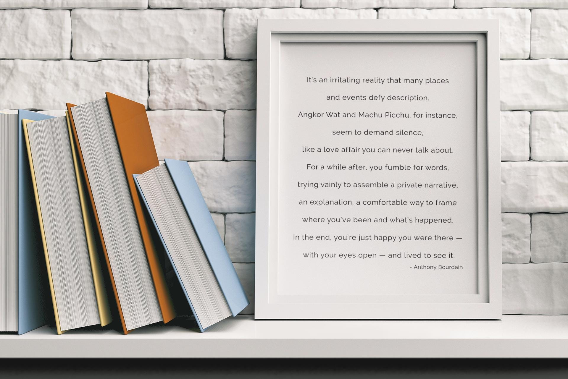 Anthony Bourdain Travel Quote Print – Literary Black and White Wall Art