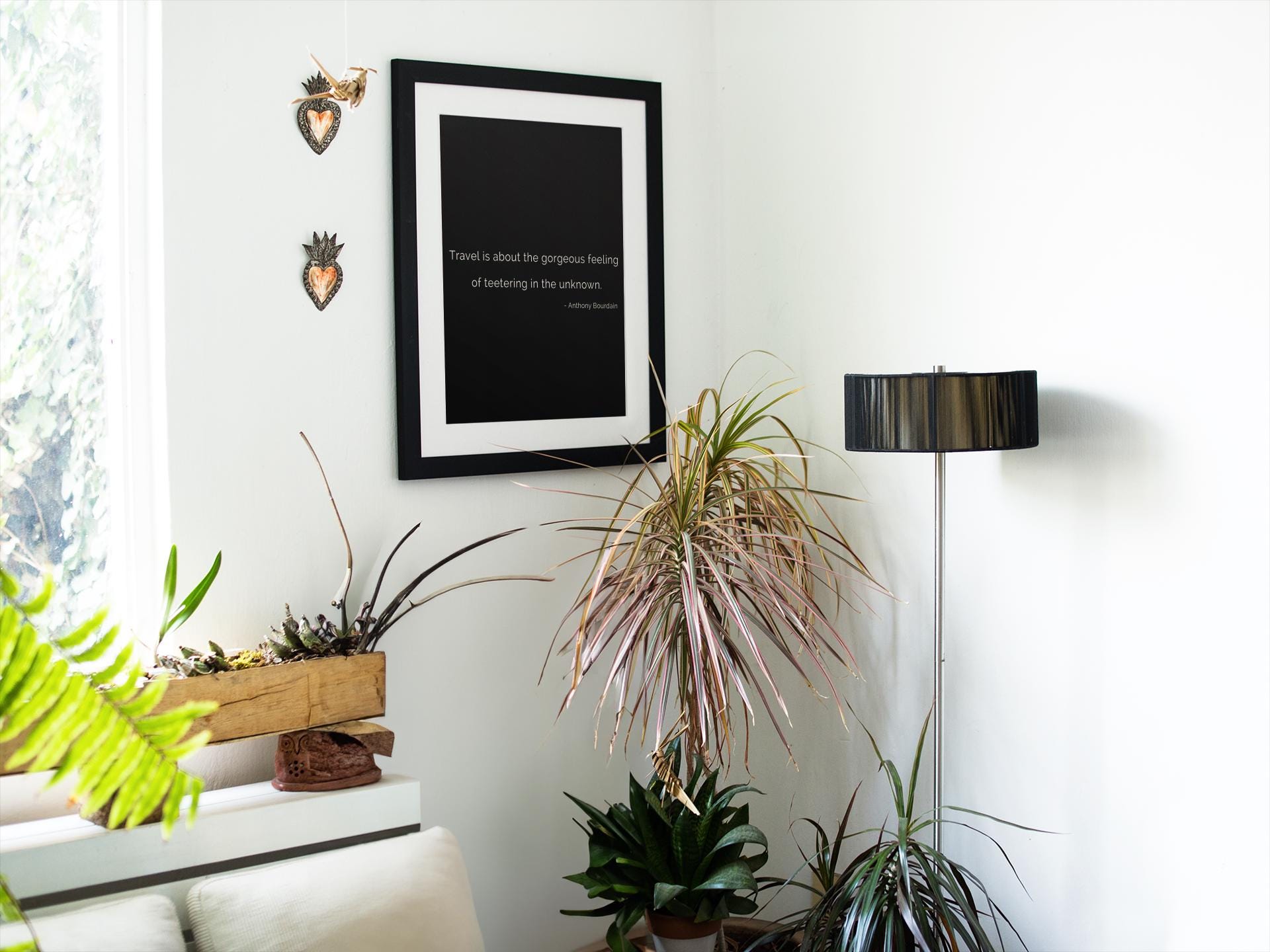 Anthony Bourdain Travel Quote Print – Minimalist Black White Wall Art, Framed or Unframed