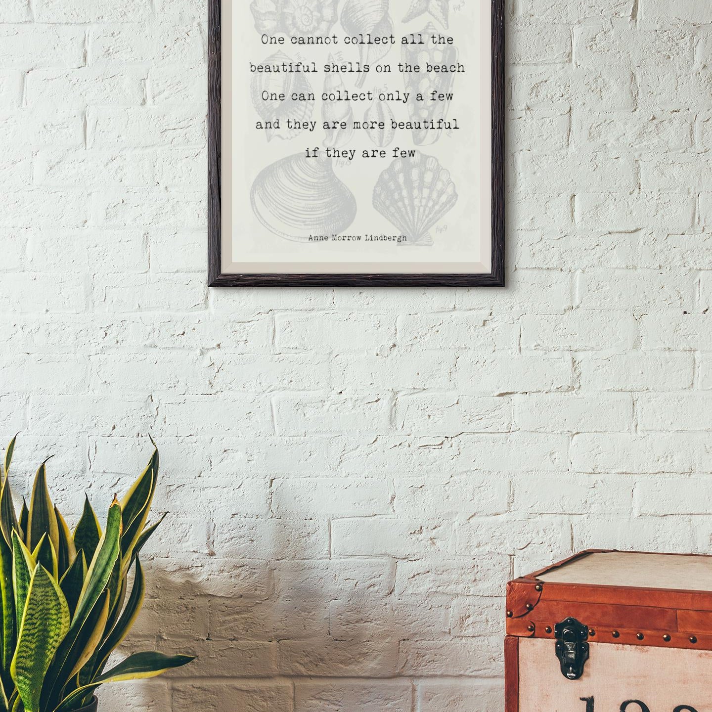 Anne Morrow Lindbergh Quote Print – Shells on the Beach – Sea Life Wall Art – Coastal Literary Decor – Framed or Unframed