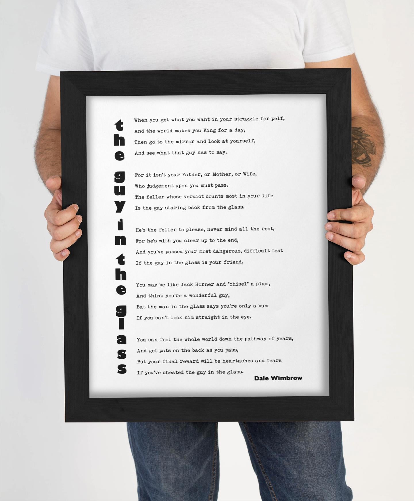 Literary Quote Print “The Guy in the Glass” by Dale Wimbrow – Minimalist Typographic Wall Art