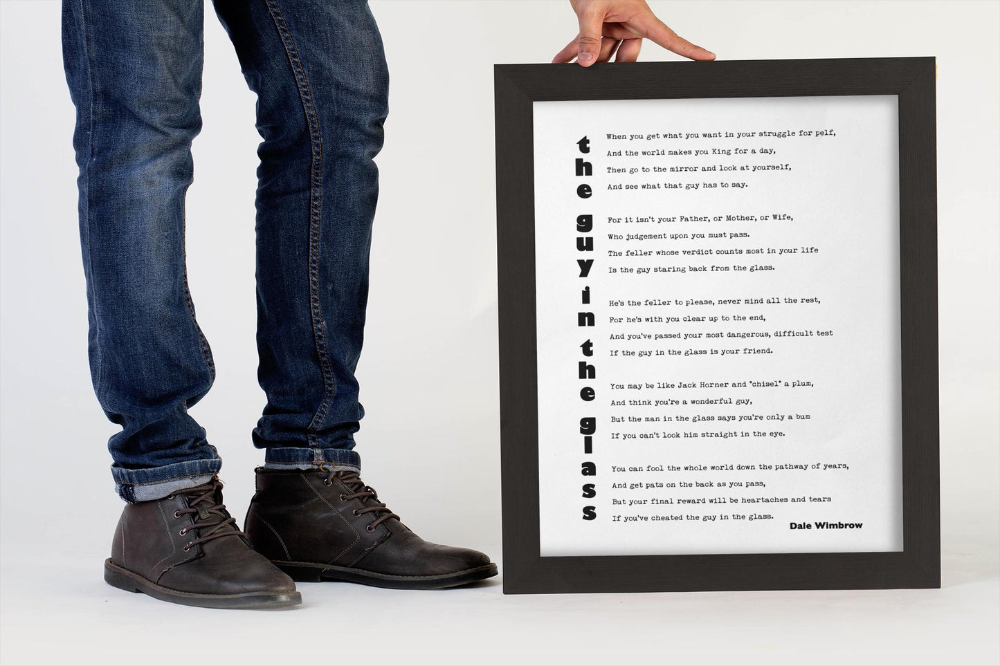 Literary Quote Print “The Guy in the Glass” by Dale Wimbrow – Minimalist Typographic Wall Art