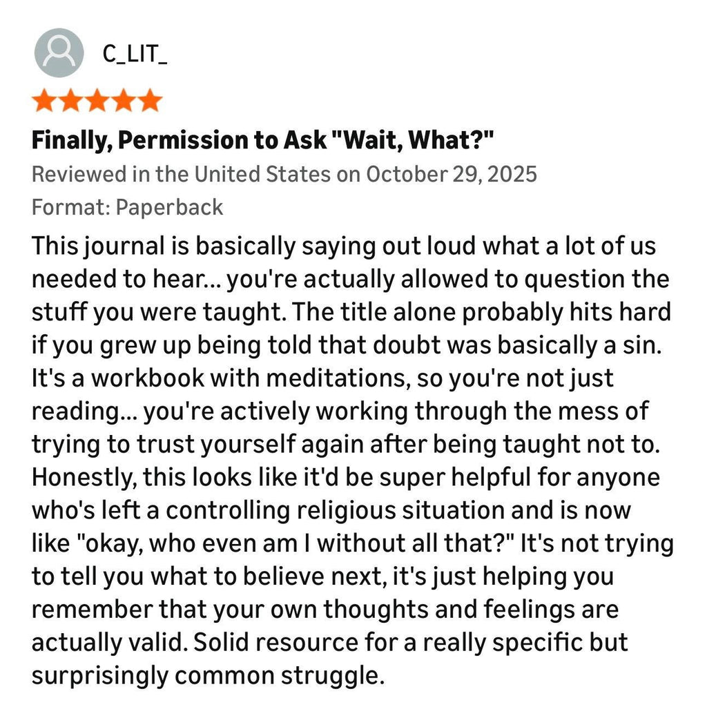 Religious Trauma Deconstruction Journal: Guided Workbook for Spiritual Healing EX JW, EX Mormon