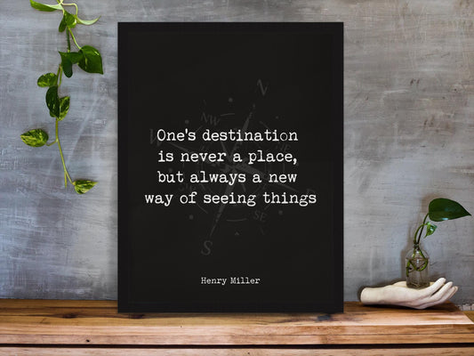Henry Miller Quote Art Print – Minimalist Black, White or Vintage Wall Decor