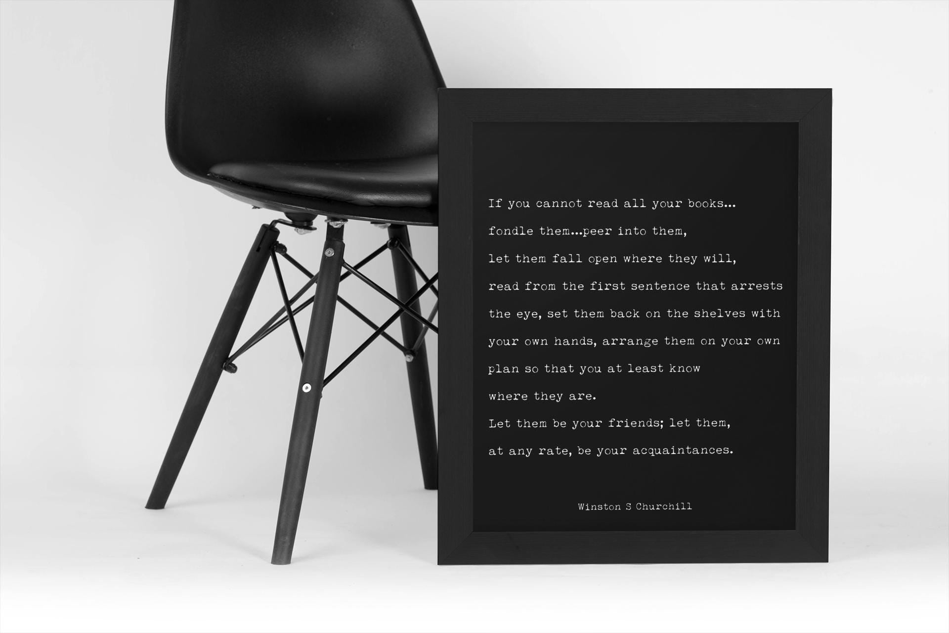 Winston Churchill Quote Art Print – Minimalist Black & White Literary Decor