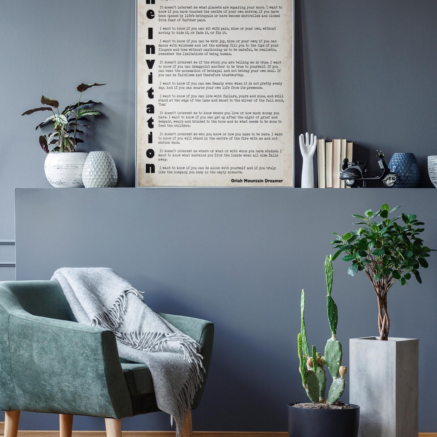 Oriah Mountain Dreamer The Invitation Quote Print Minimalist Typography Literary Wall Art