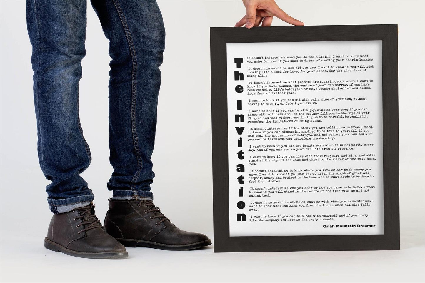 Oriah Mountain Dreamer The Invitation Quote Print Minimalist Typography Literary Wall Art