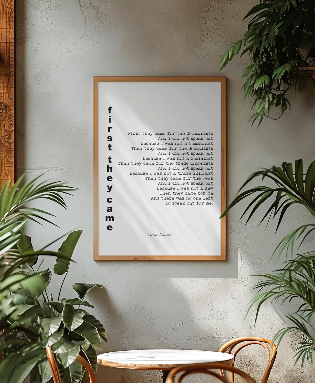 First They Came Quote Print, Martin Niemoller Poem