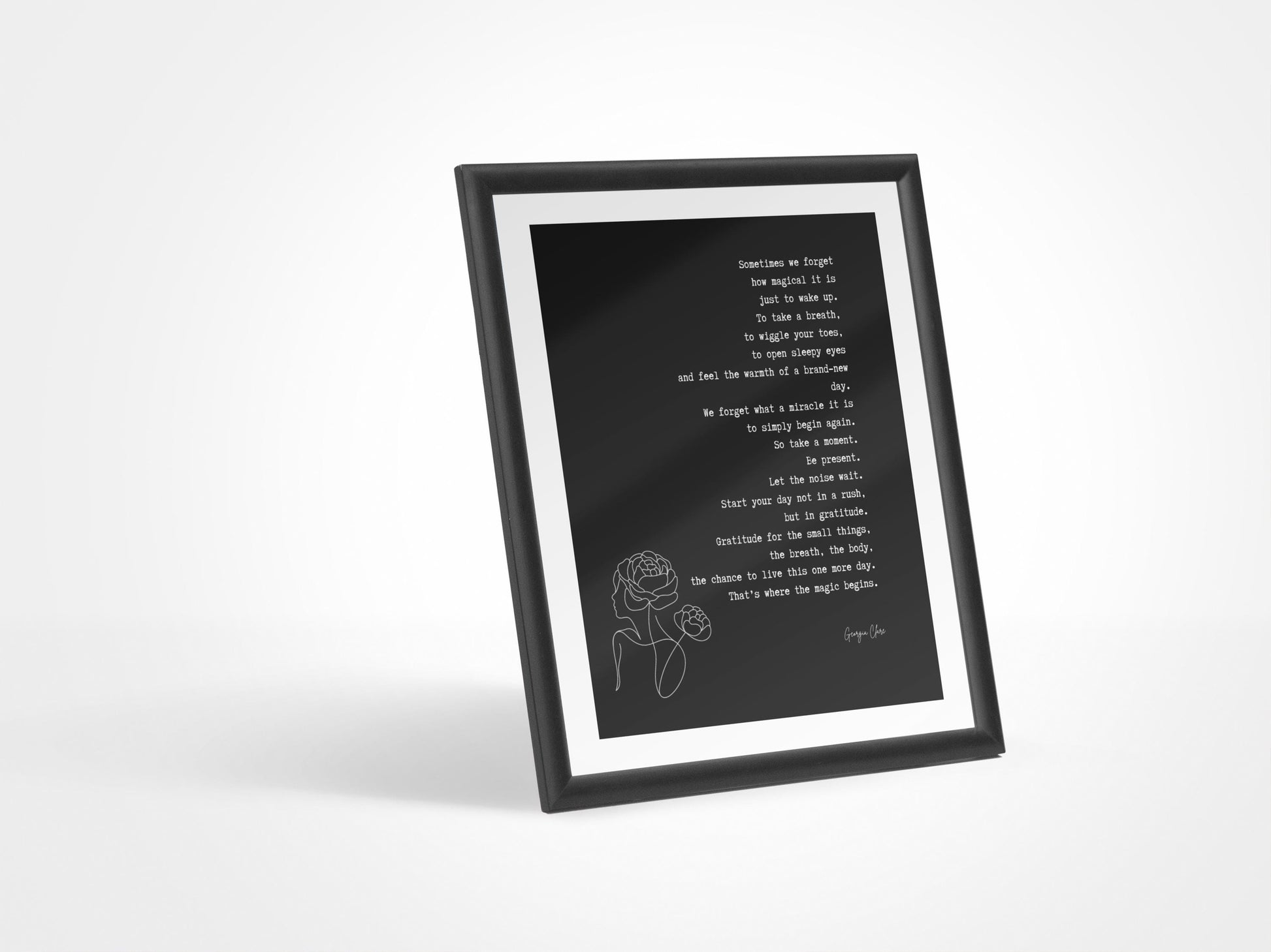 Morning Motivation Gratitude Quote Art Print by Georgia Clare – Start Your Day Reminder