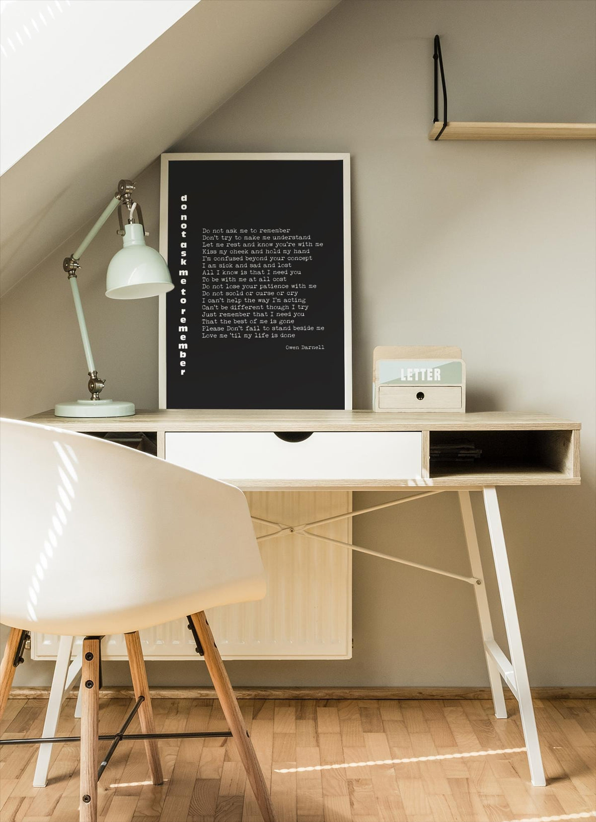 Owen Darnell Memory Loss Poem Print, Dementia Wall Art - Do Not Ask Me to Remember