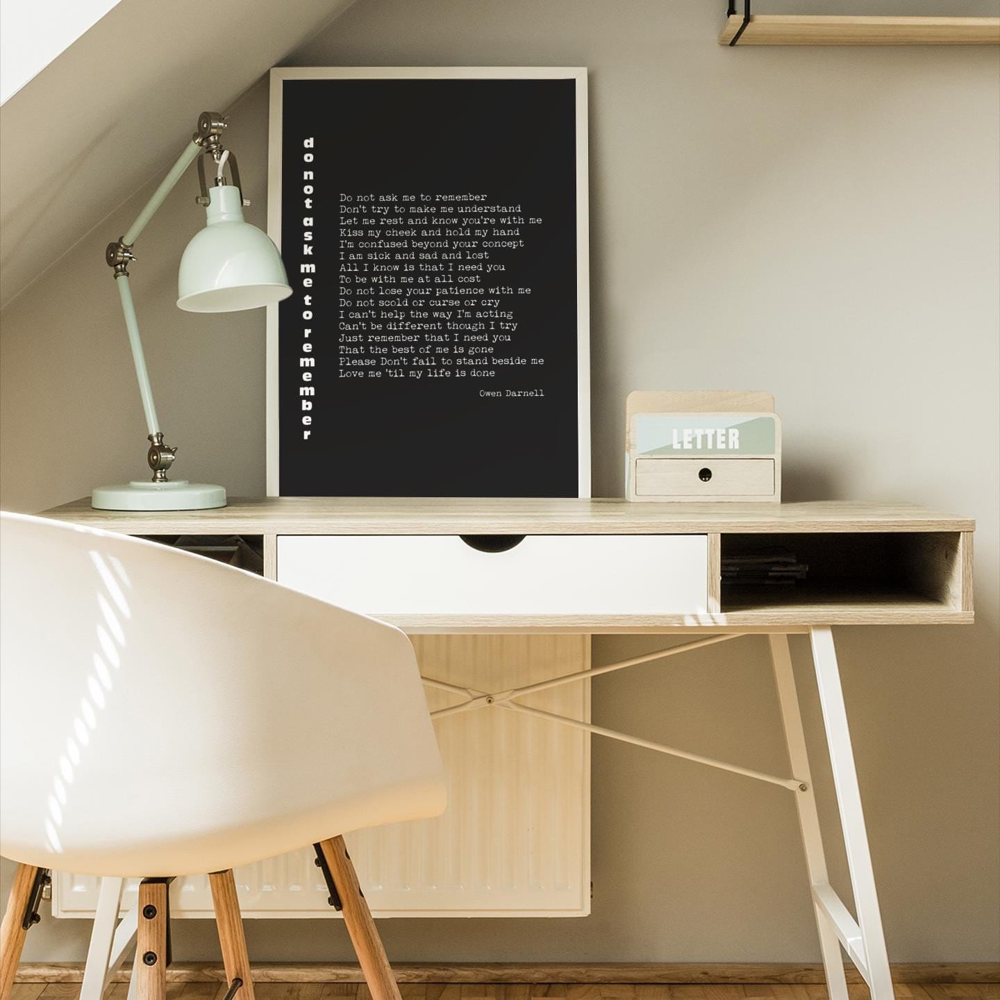 Owen Darnell Poem Print, Dementia Poem Wall Art