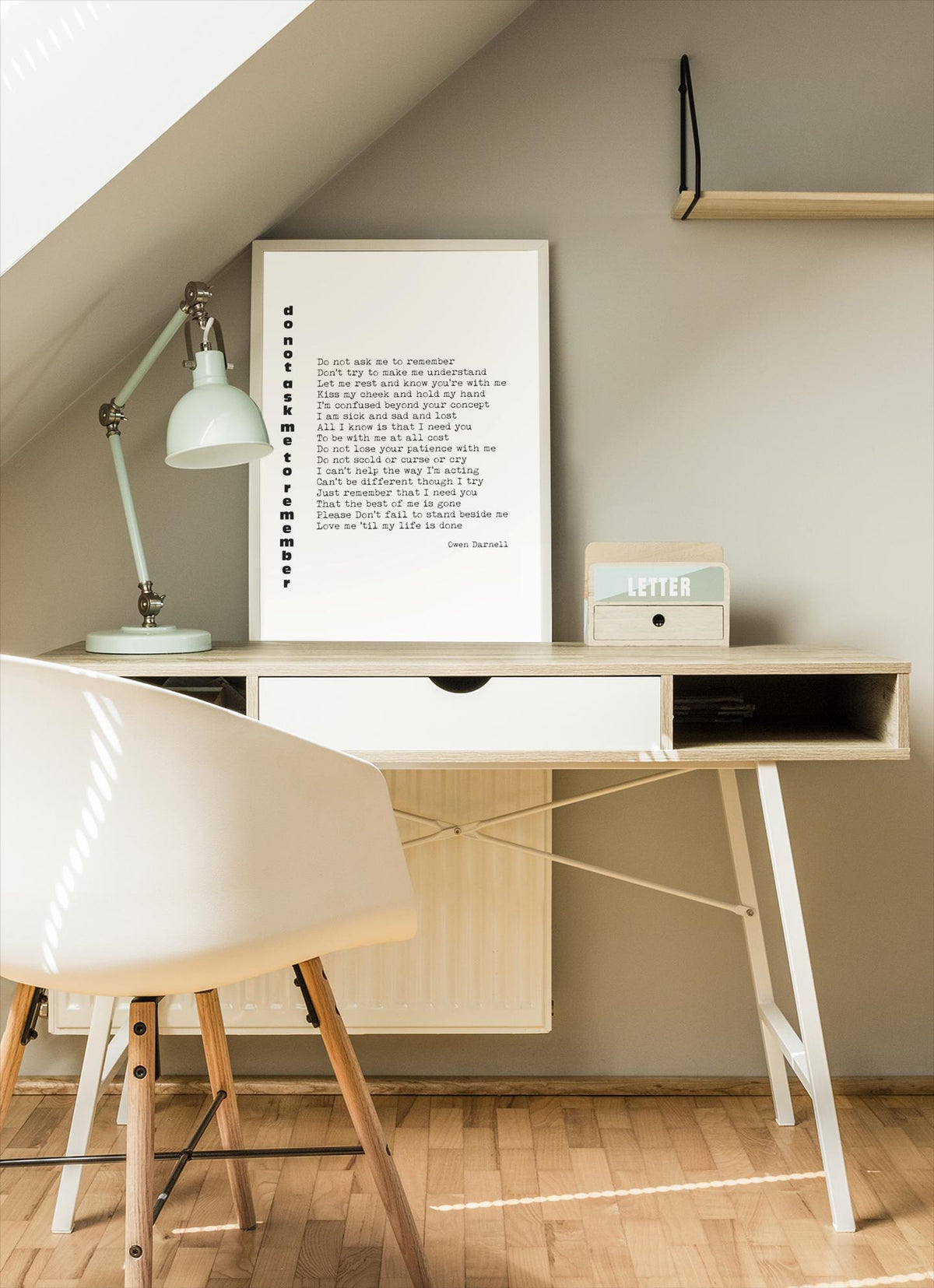 Owen Darnell Memory Loss Poem Print, Dementia Wall Art - Do Not Ask Me to Remember