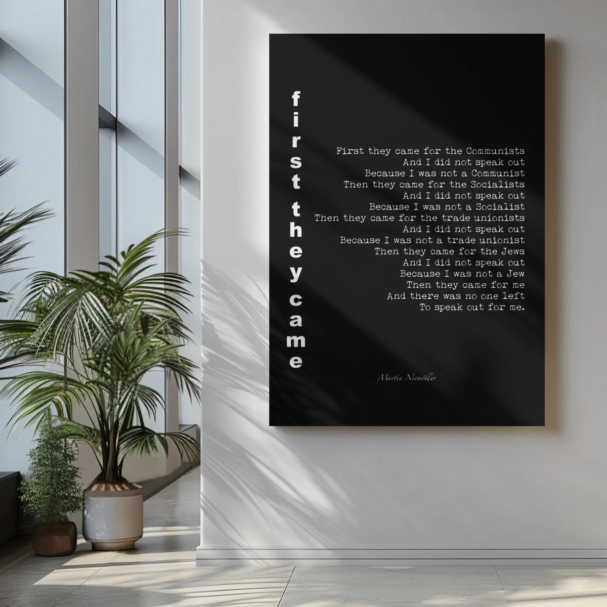 First They Came Quote Print, Martin Niemoller Poem