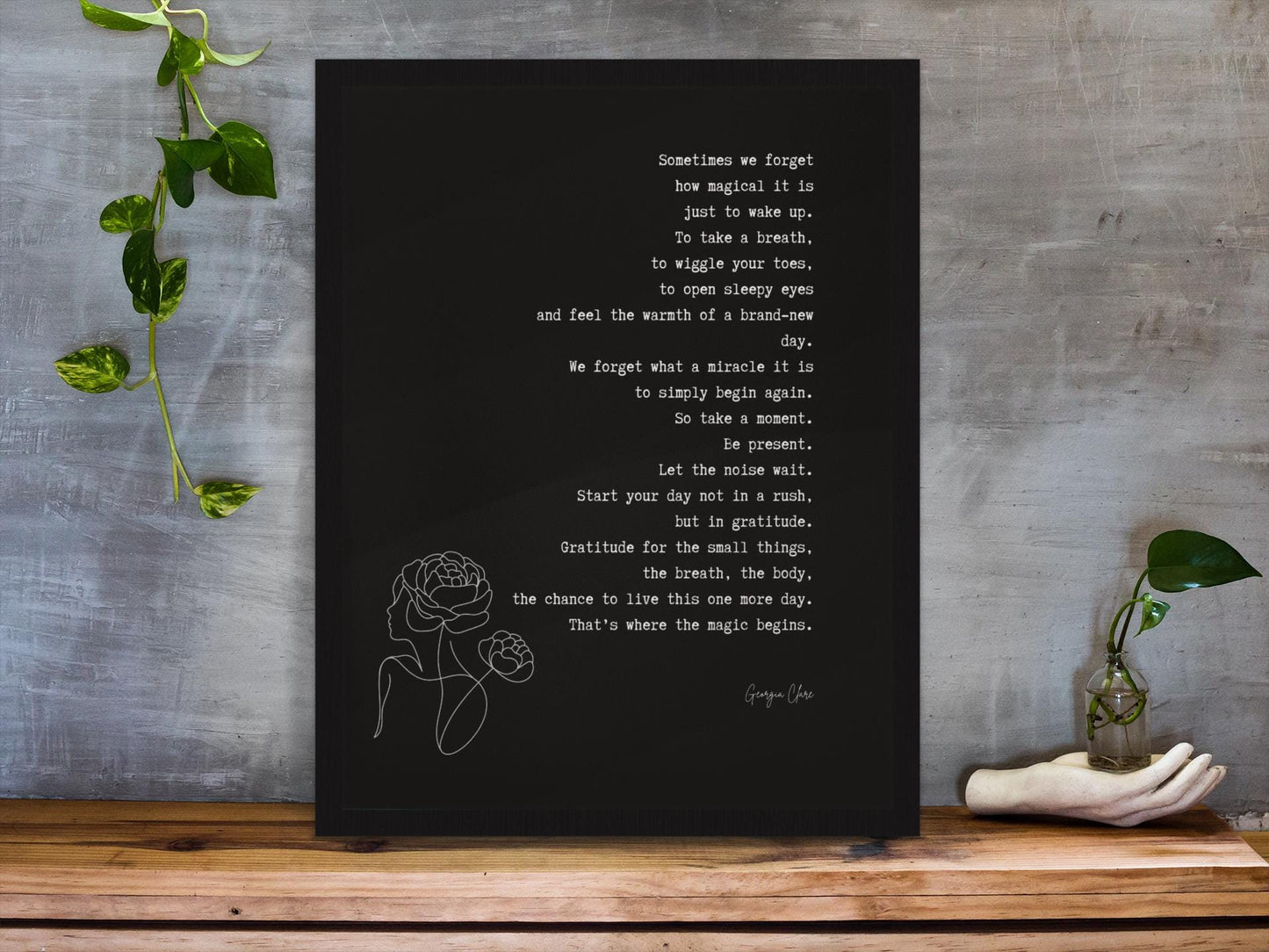 Morning Motivation Gratitude Quote Art Print by Georgia Clare – Start Your Day Reminder