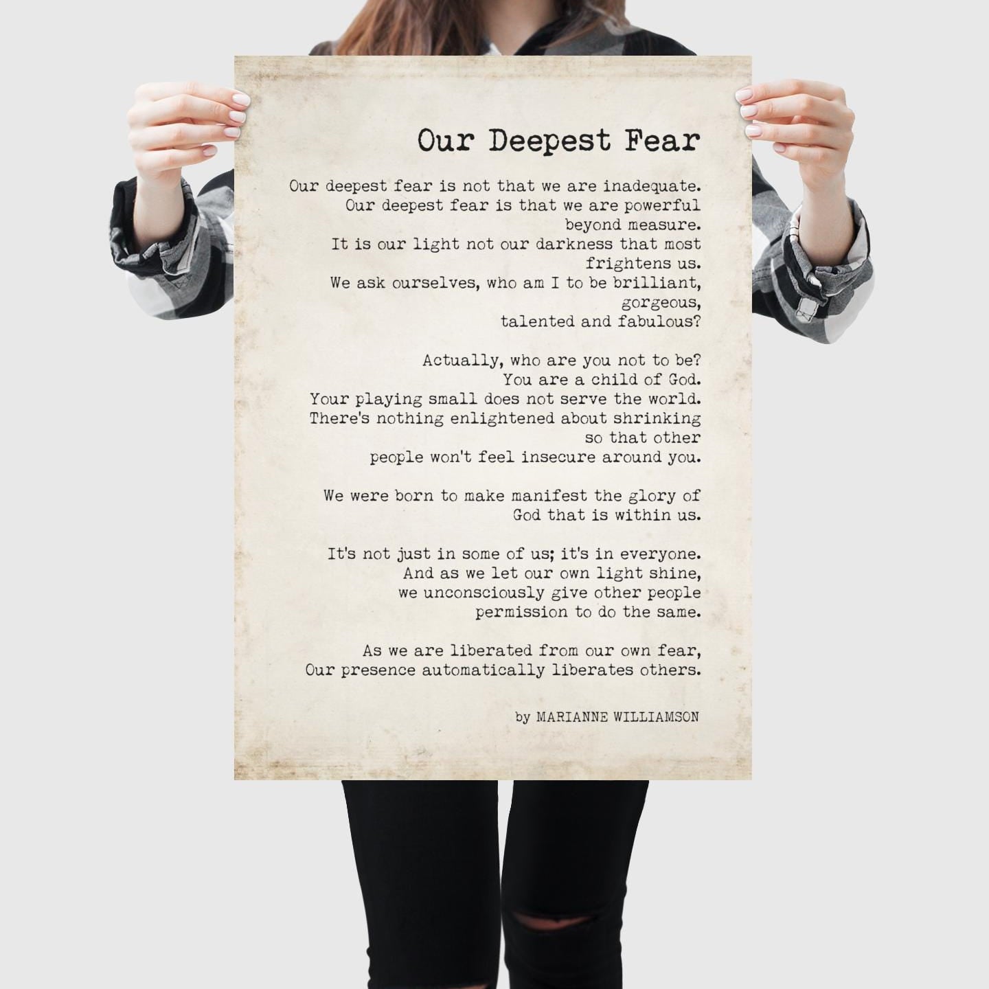 Our Deepest Fear Quote Print Marianne Williamson