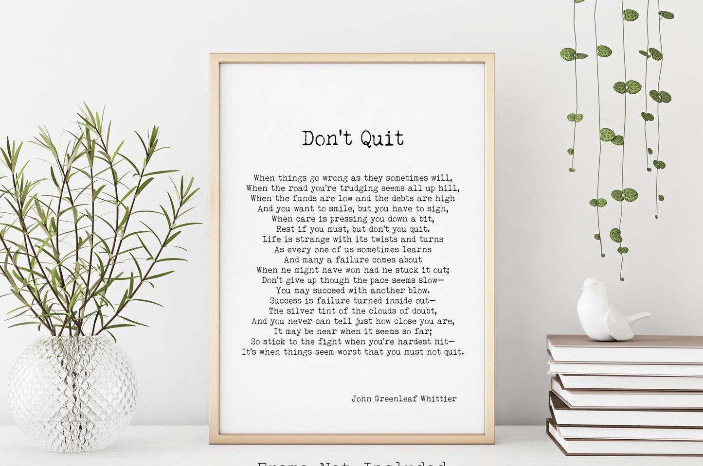 Don’t Quit Poem Print by John Greenleaf Whittier