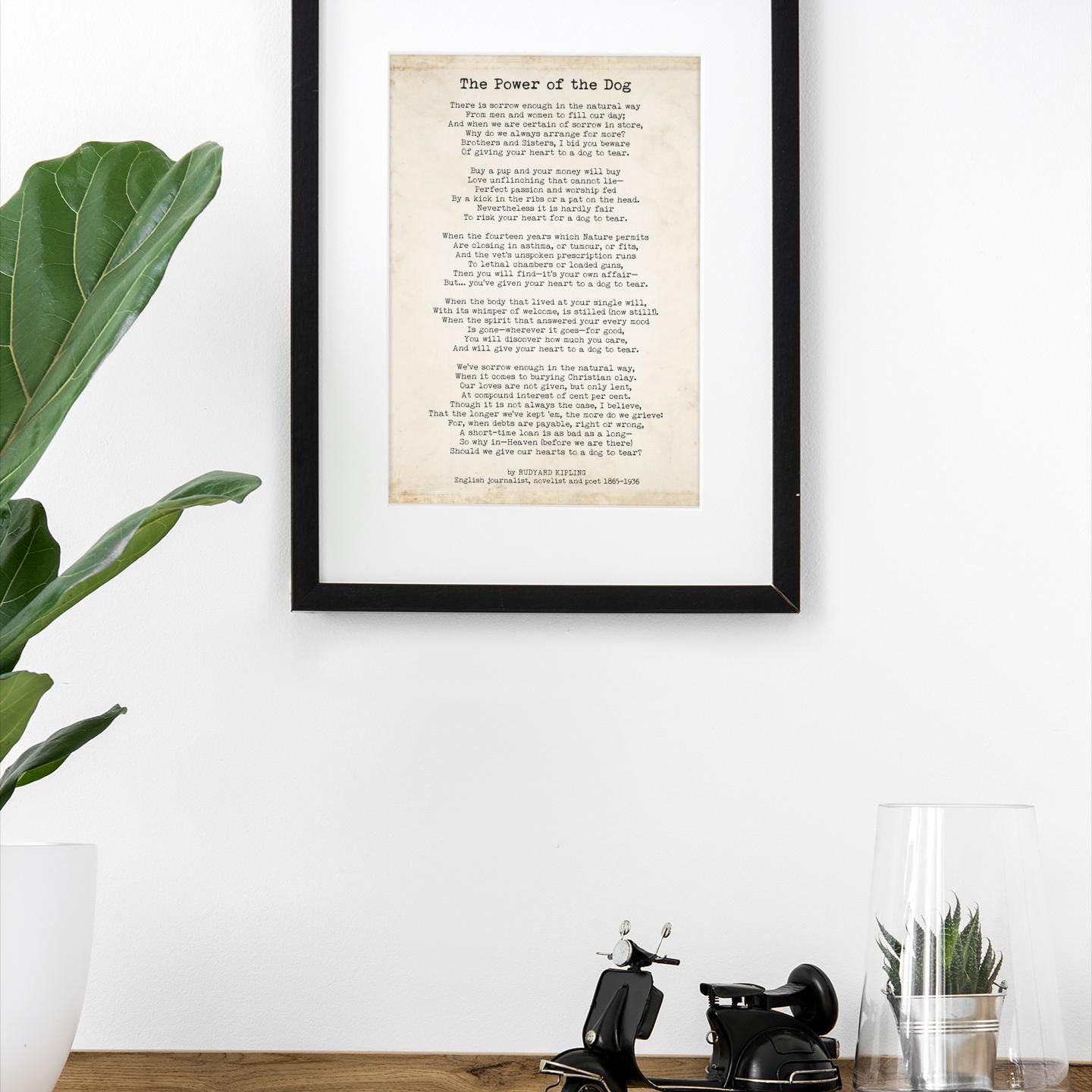The Power of the Dog Poem Wall Art Rudyard Kipling Print