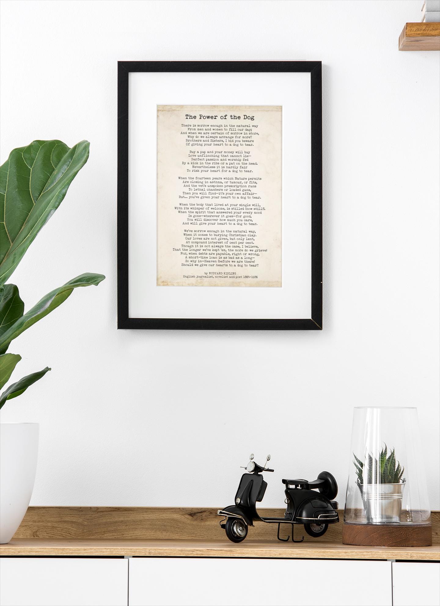 The Power of the Dog Poem Wall Art Rudyard Kipling Print