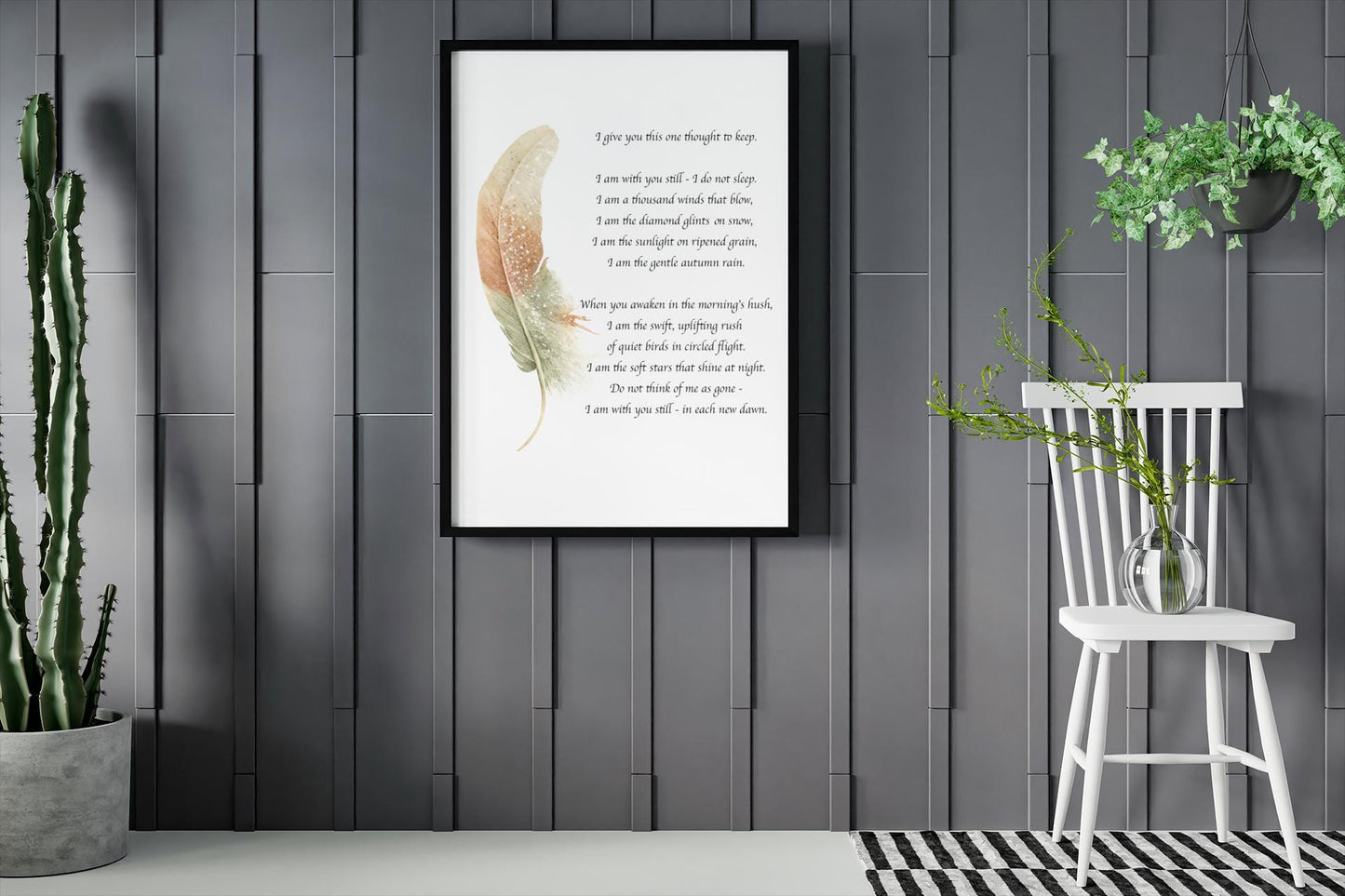 I Give You This One Thought To Keep Prayer Quote Art Print, Grief Decor