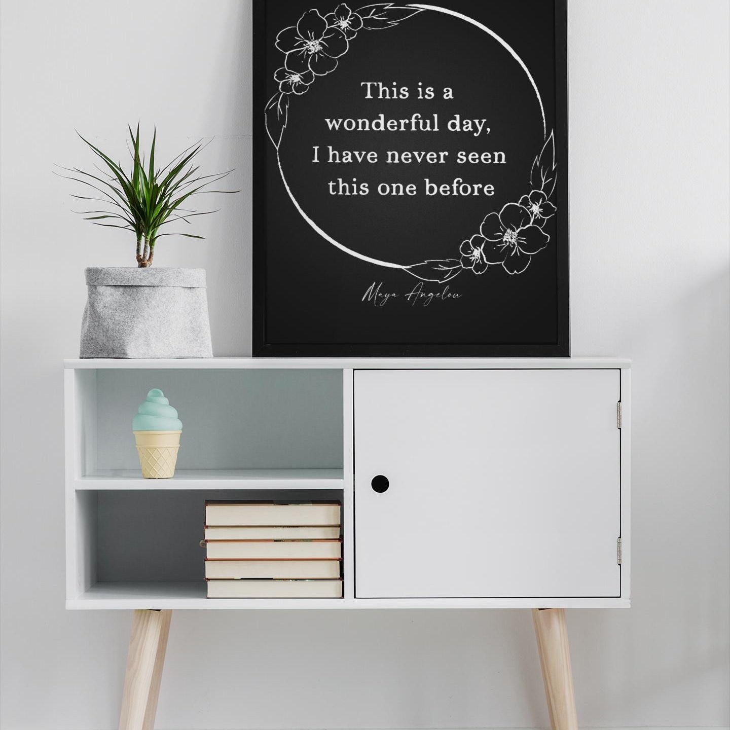 Daily Inspiration Maya Angelou Quote Print – "This Is a Wonderful Day" Wall Art