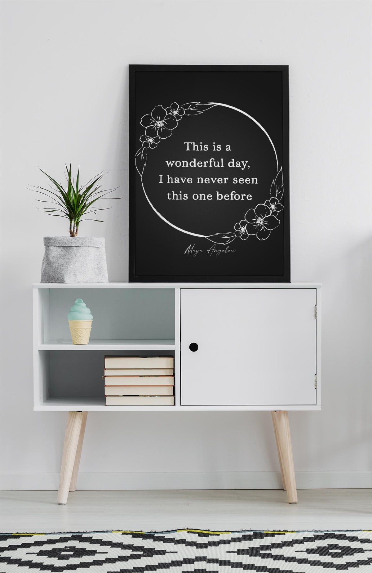 Daily Inspiration Maya Angelou Quote Print – "This Is a Wonderful Day" Wall Art