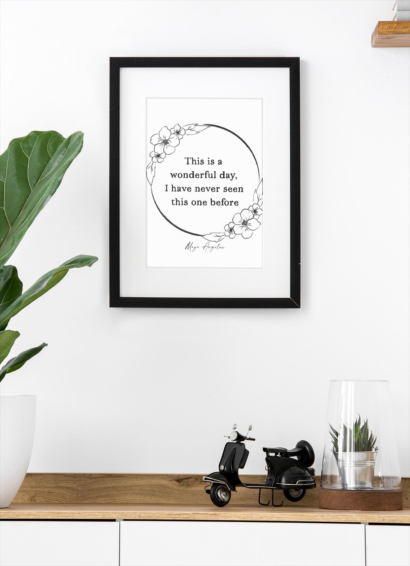 Daily Inspiration Maya Angelou Quote Print – "This Is a Wonderful Day" Wall Art