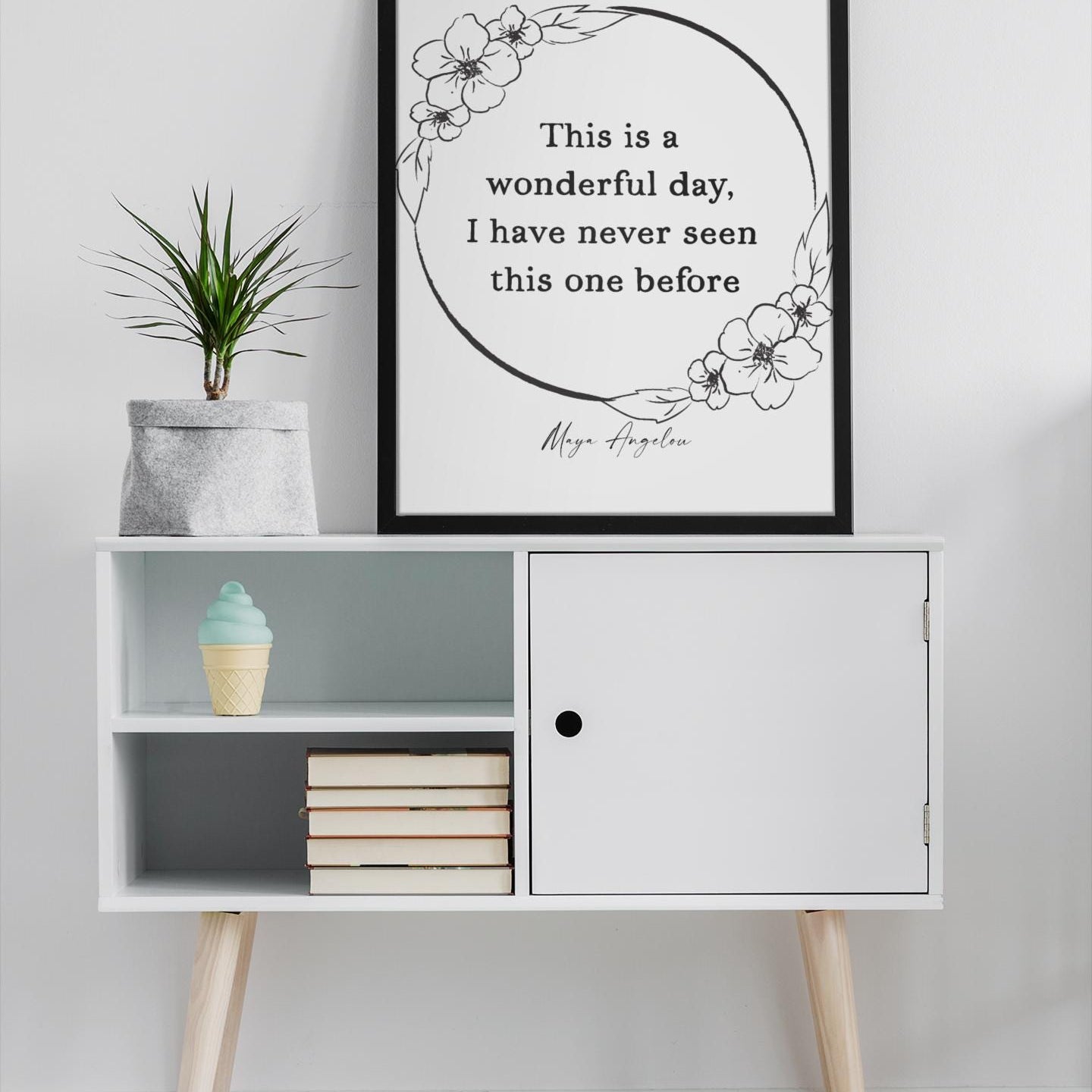 Daily Inspiration Maya Angelou Quote Print – "This Is a Wonderful Day" Wall Art