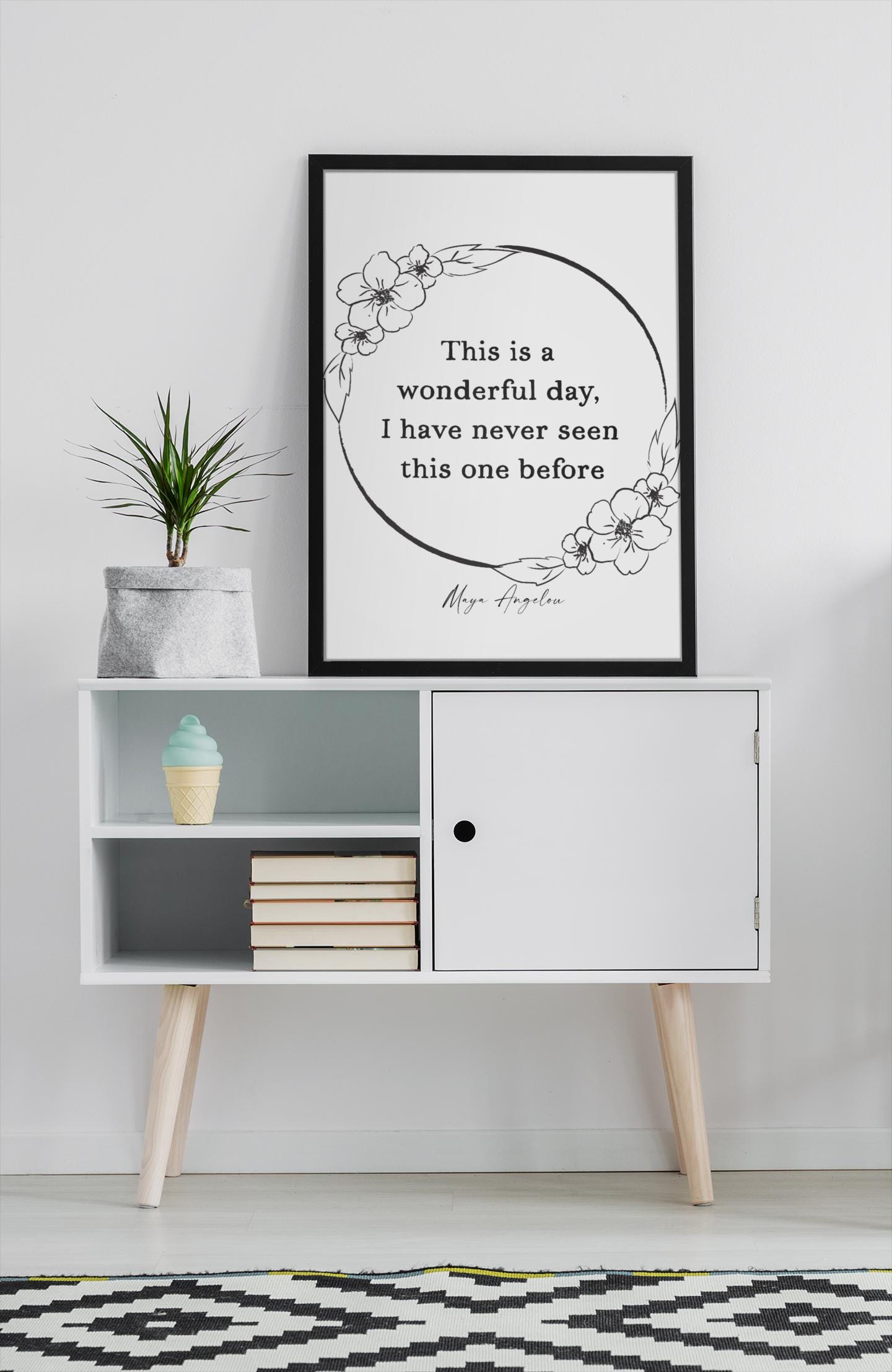 Daily Inspiration Maya Angelou Quote Print – "This Is a Wonderful Day" Wall Art