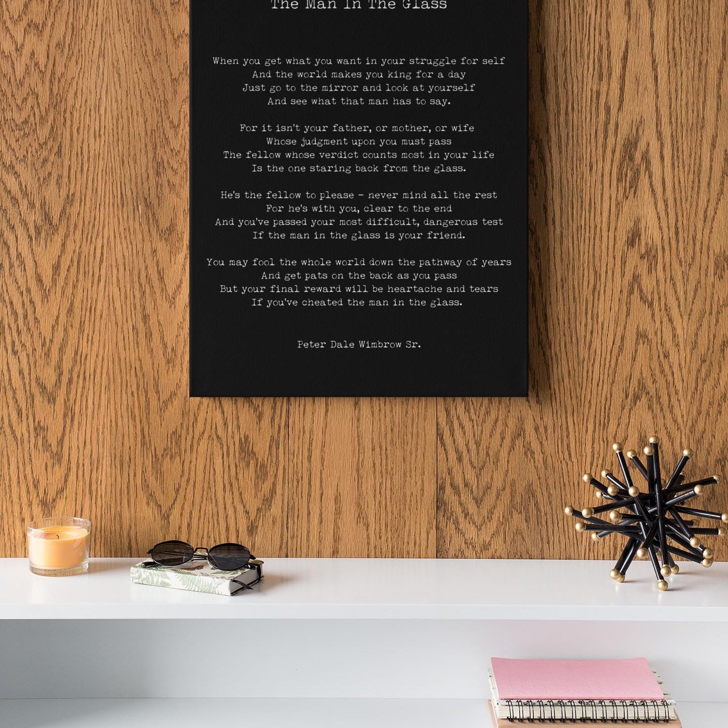 The Man in the Glass Poem Print by Peter Dale Wimbrow