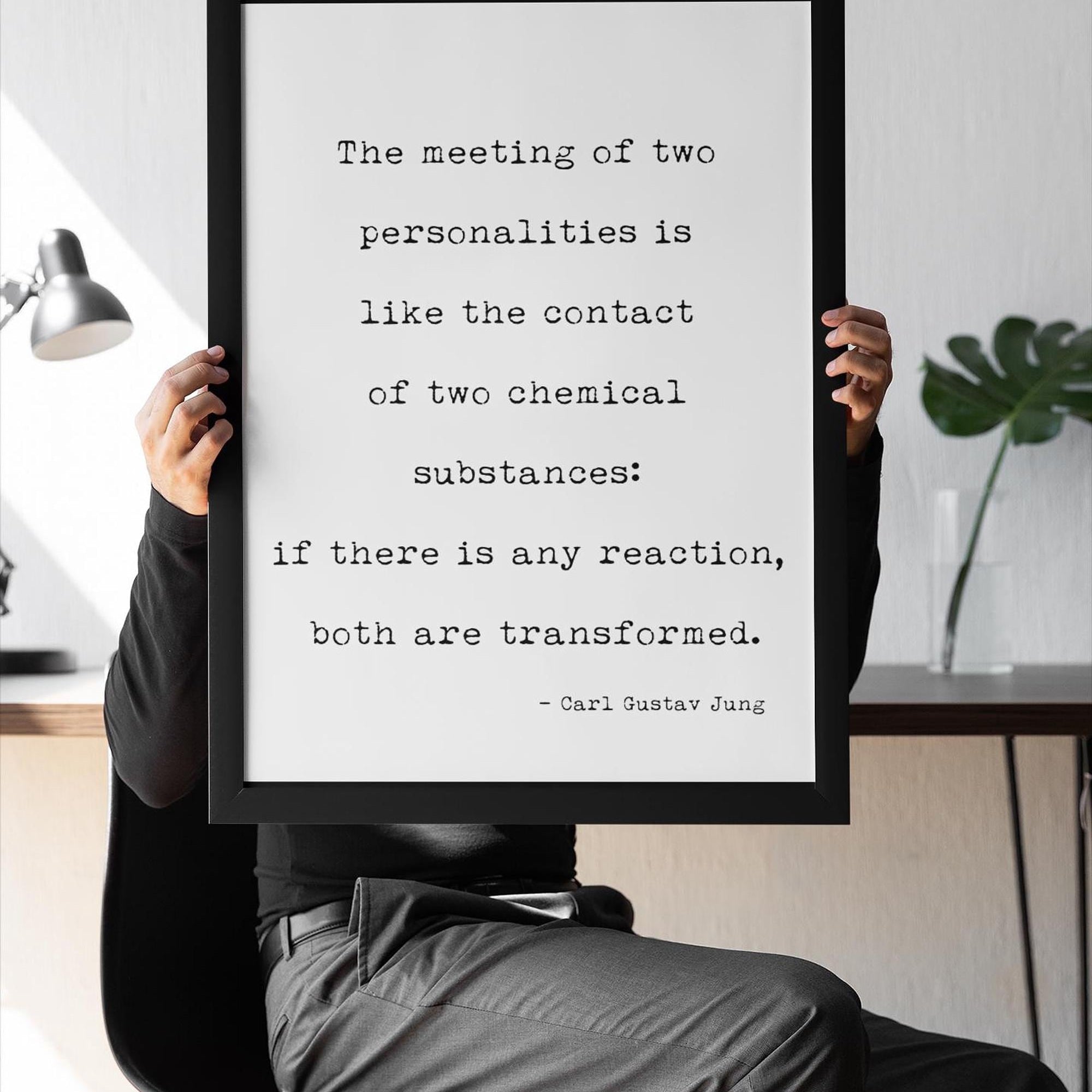 Carl Jung Quote Print – Psychology Wall Art – Typewriter Style Literary Decor – Love & Connection Gift – Framed or Unframed