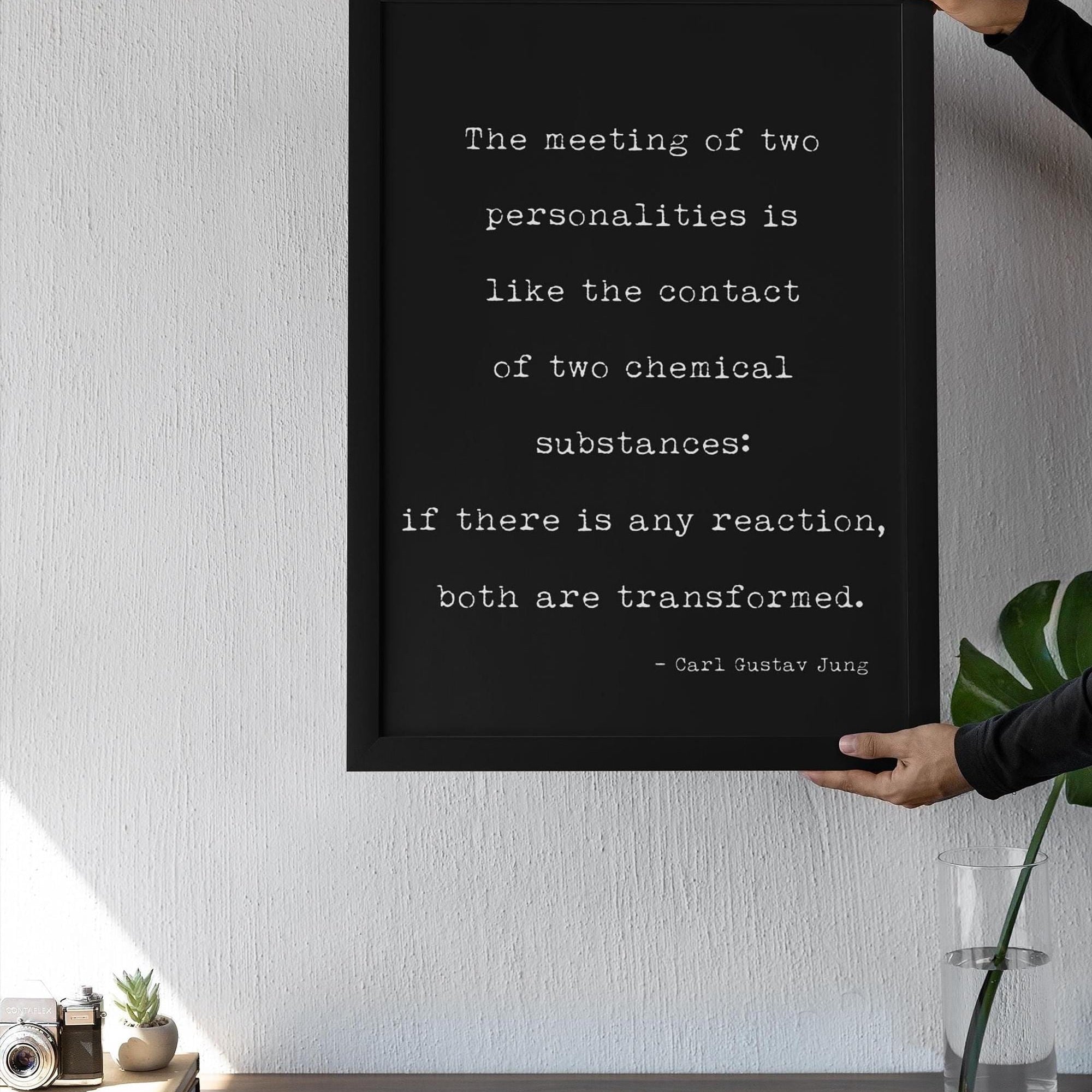 Carl Jung Quote Print – Psychology Wall Art – Typewriter Style Literary Decor – Love & Connection Gift – Framed or Unframed
