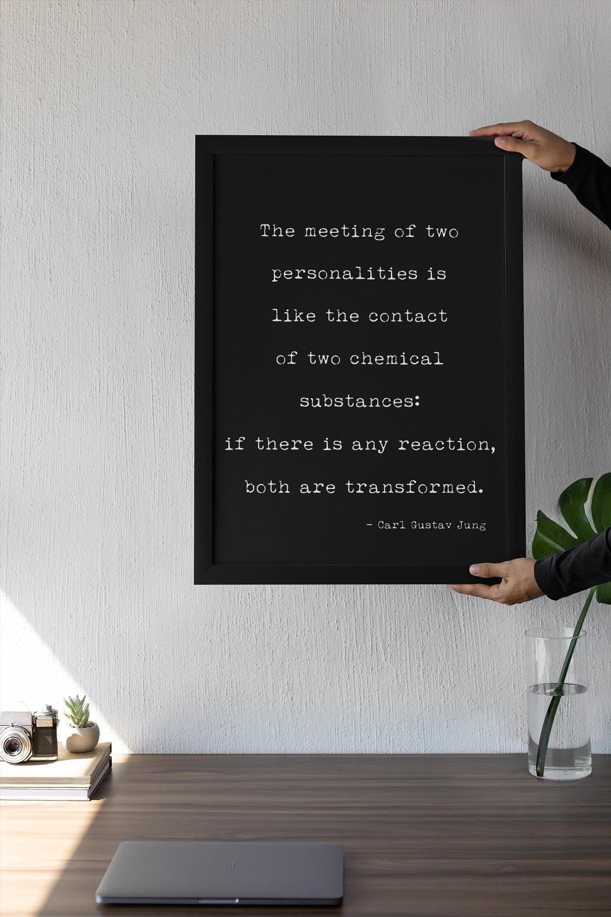 Carl Jung Quote Print – Psychology Wall Art – Typewriter Style Literary Decor – Love & Connection Gift – Framed or Unframed